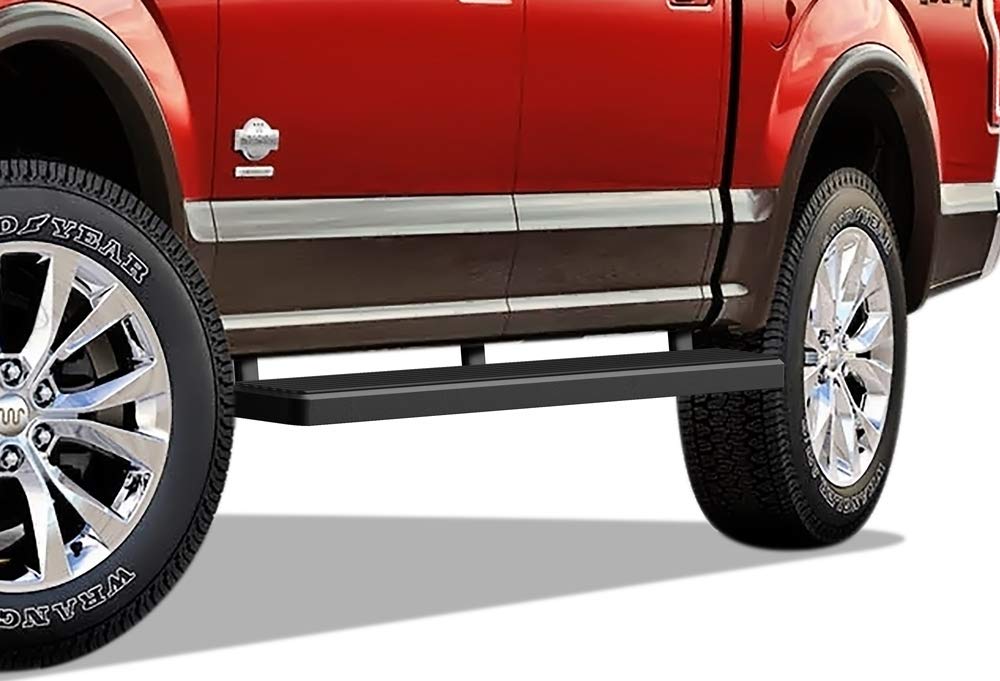 Aps (Black 5-Inch 304 Stainless Steel Running Boards Nerf Bars Steps Compatible With Ford F150 2015-2025 Supercrew Cab & F150 Lightning 2022-2025 & F-250 F-350 Super Duty 2017-2025 Crew Cab