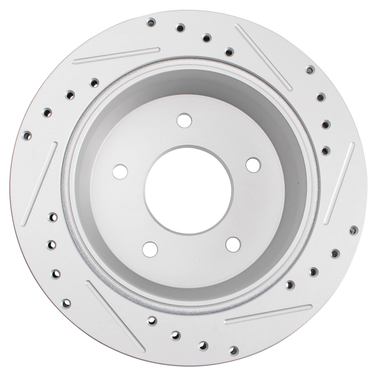 Trq Rear Performance Brake Rotors Set Premium G-Coated Cross Drilled & Slotted Compatible With 1994-1996 Chevrolet Caprice Impal