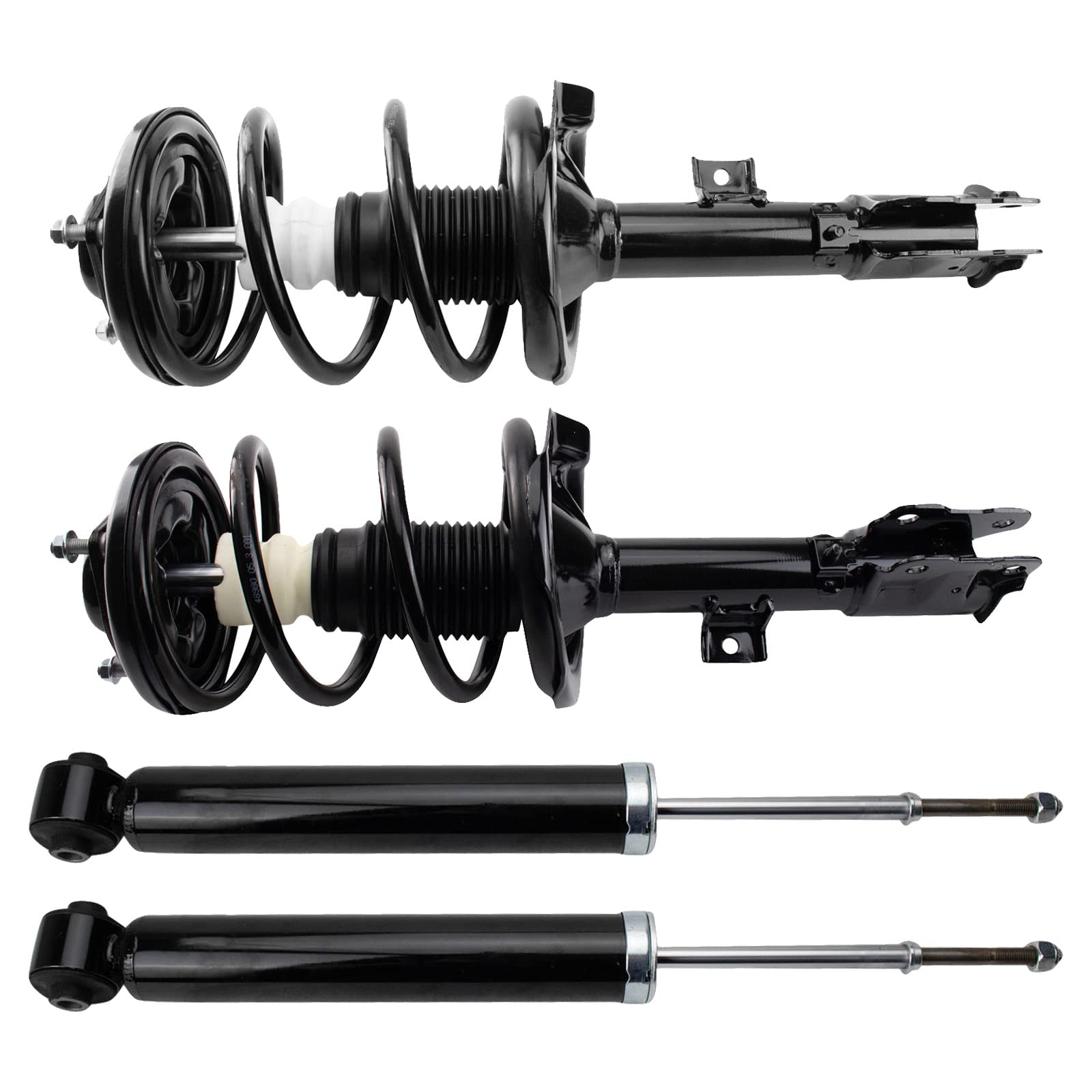 Trq Front And Rear Complete Strut Assembly & Shock Absorber Kit Complete Strut & Coil Spring Assembly Compatible With 2007-2013
