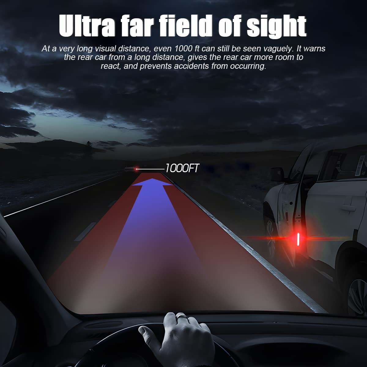 4Pcs Reflective Open Warning Stickers For Car Door, Night Visibility Auto Safety Prompt Decals, 3.6 Inch Anti-Collision Protective Strip Tape, Car Accessories Universal For Truck, Suv, Van (Red)