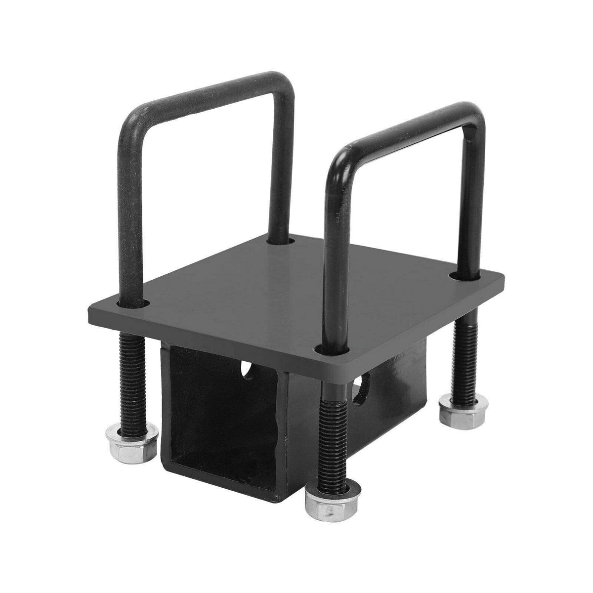 VOWAGH 2 Inch RV Bumper Hitch Receiver Adapter, Compatible with 4'' x 4'' Continuous Welded Steel Bumpers, Black Powder Coated S