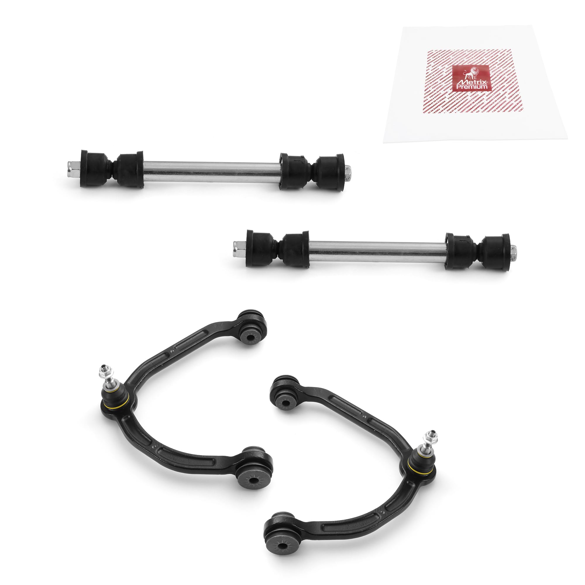 Metrix Premium Chassis Parts - 4 Pc Front Upper Control Arm & Front Sway Bar Stabilizer End Link Kit Fits 03-05 Chevrolet Expres