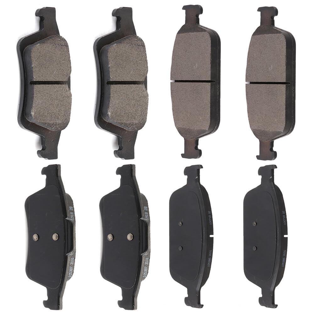 Automuto 8Pcs Front & Rear Semi-Metallic Disc Brake Pads Set D1095 D1668 For Ford Escape 2013-2016, Focus 2013-2018, Transit Con