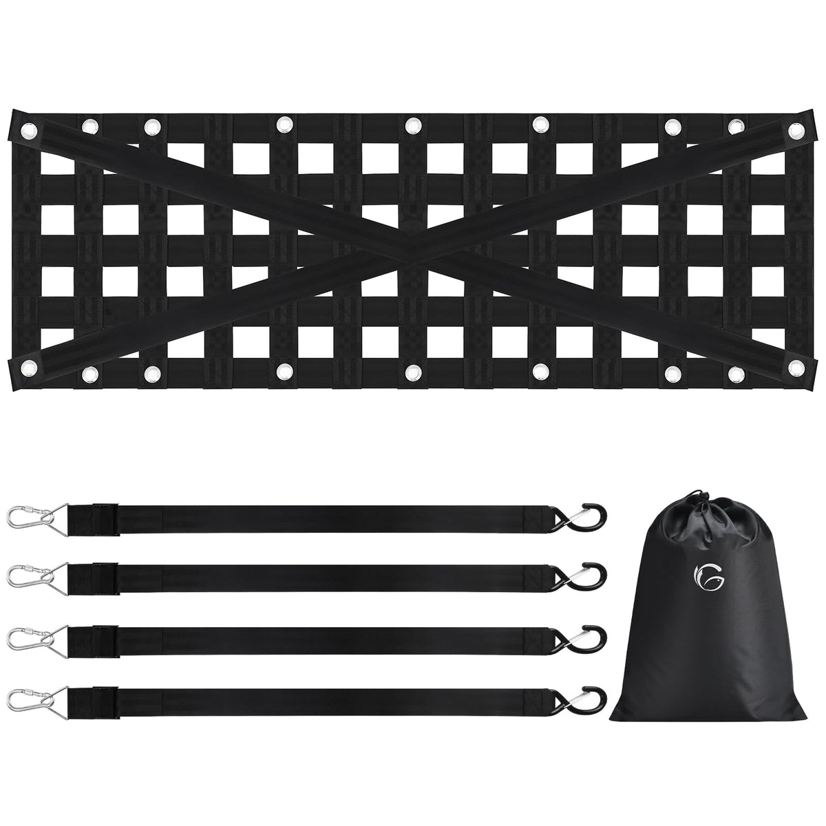 GADFISH Heavy Duty Tailgate Net, Cargo Net with 4 Adjustable Buckle Straps, Perfect for Truck, Trailer, Pickup, Boat, Jeep, SUV 