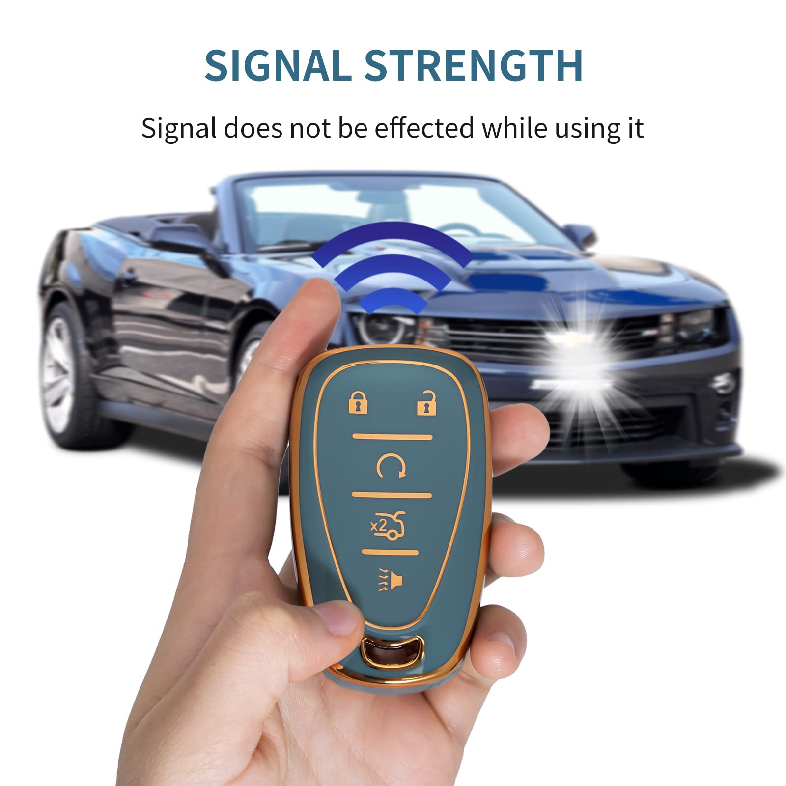 OFFCURVE for Chevrolet Key Fob Cover Car Case for Chevrolet 2022 2021 2020 2019 2018 2017 2016 Chevy Malibu Camaro Cruze Travers