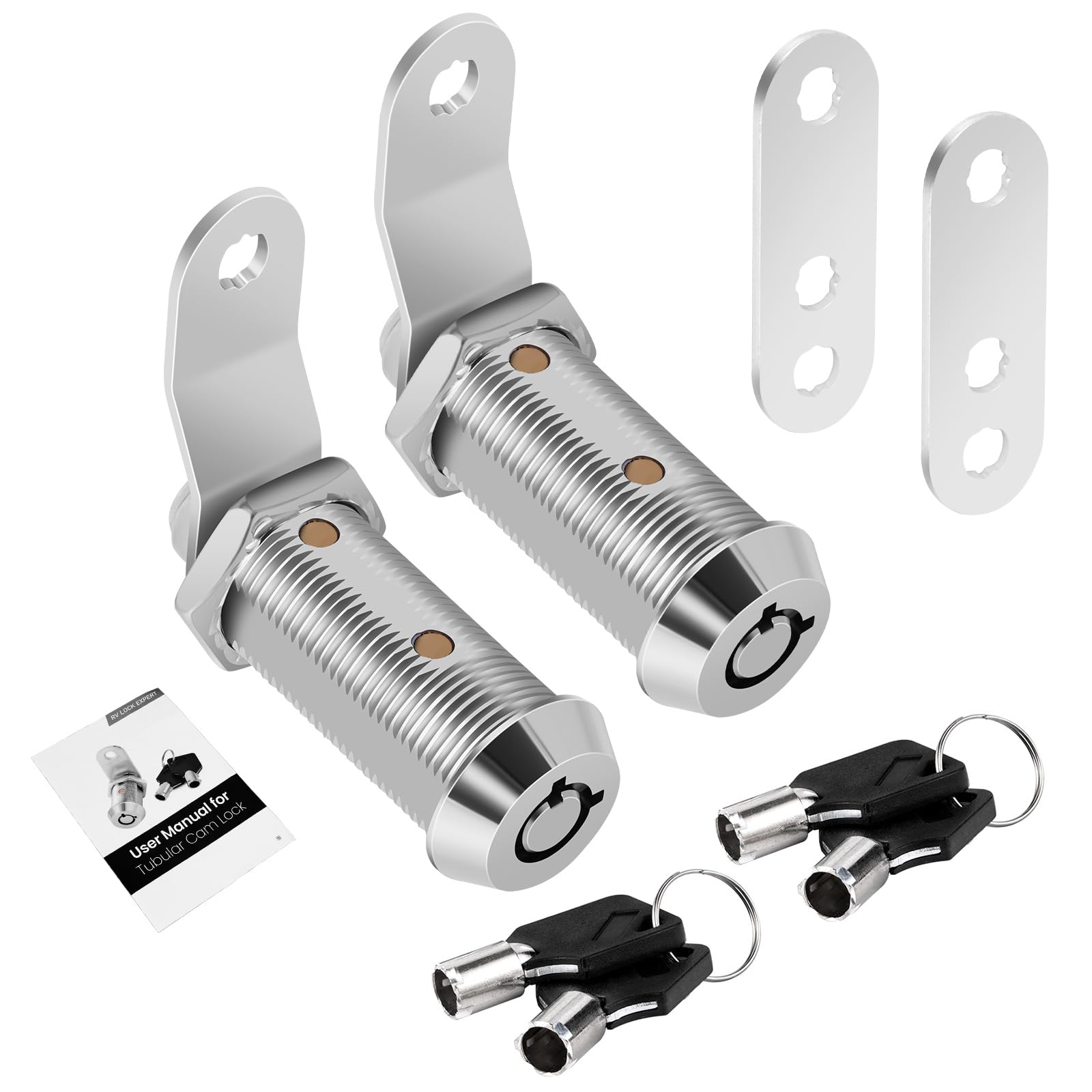 Cylinnda 2 Pack Cabinet Lock With Keys, 1-1/2'' Rv Storage Locks Keyed Alike, Rv Locks For Storage Door, Camper Toolbox Rv Cam L