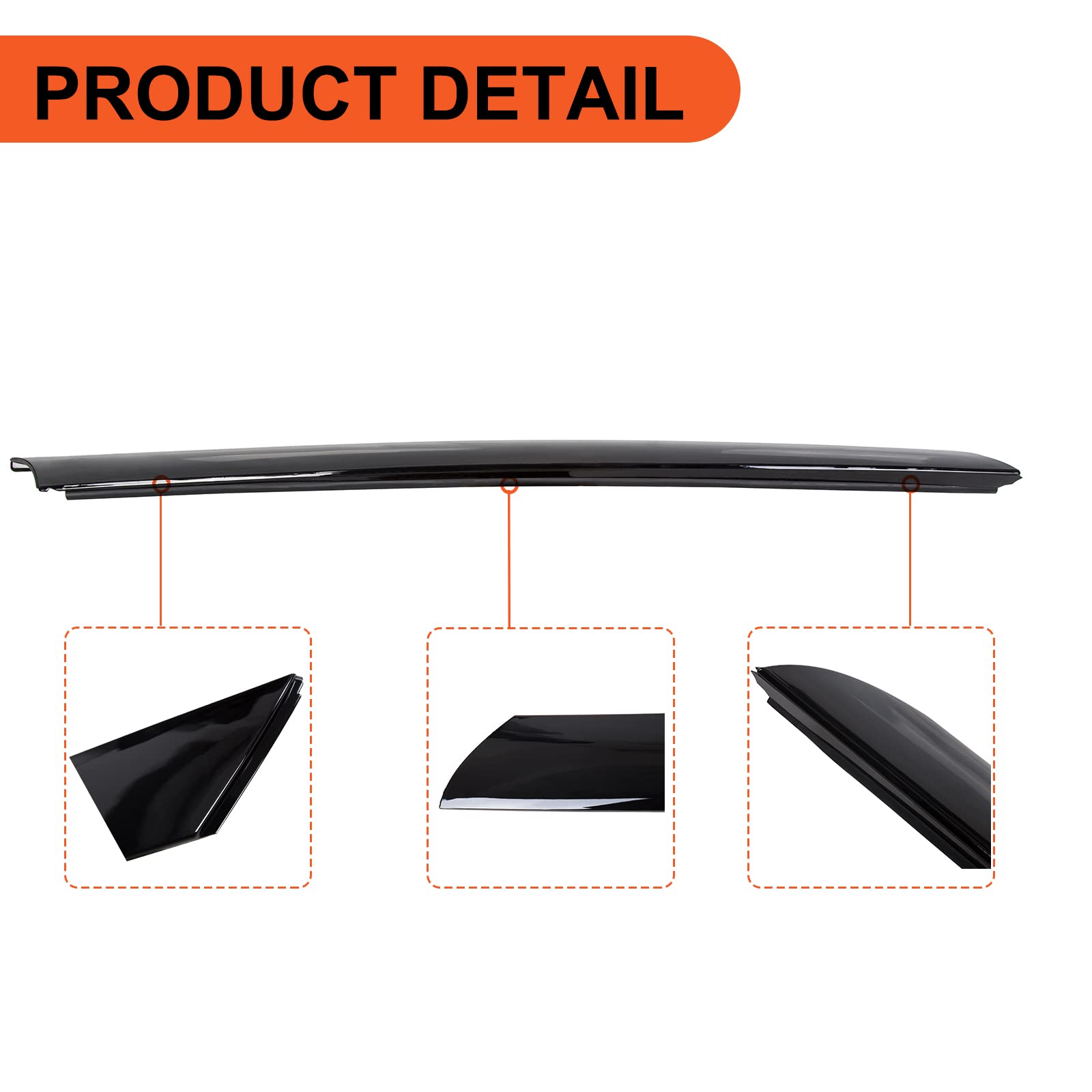 Ecotric Windshield A-Pillar Trim Panel Compatible With 2010-2013 Kia Soul Replacement For 861802K500 Exterior Molding Windshield