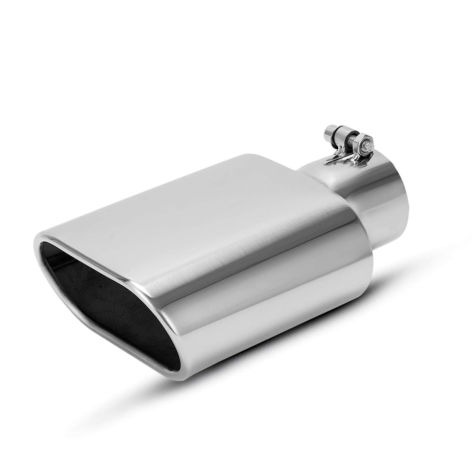 Autosaver88 Square Exhaust Tip 2.5 Inch Inlet, 2.5'' Inlet 3''X5.5'' Outlet 9'' Long Chrome-Plated Stainless Steel Rectangle Exh