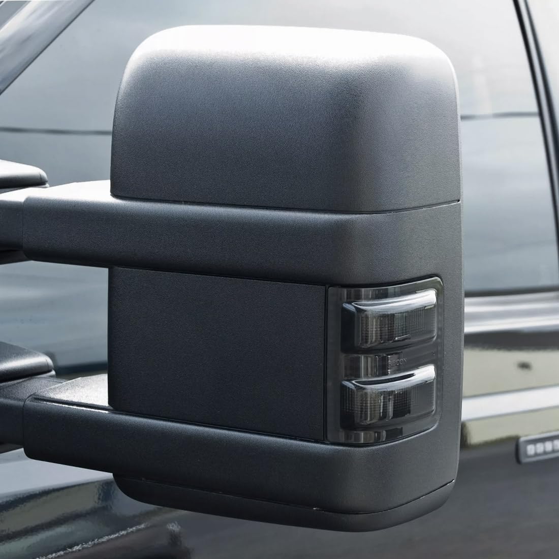 Recon - Fits 08-16 Super Duty (F250, F350, F450) Side Mirror Lenses Ultra Bright White Or Amber Led Lights - Smoked Lens (Amber Led)