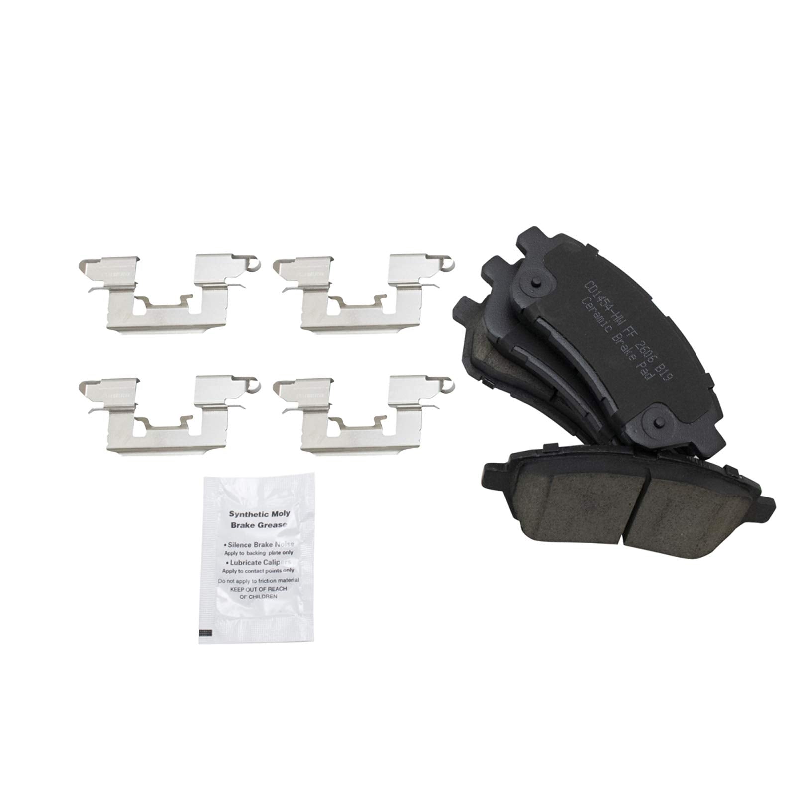 TRQ Front Brake Pads Ceramic Compatible with 2011-2019 Ford Fiesta 2013-2014 Mazda 2