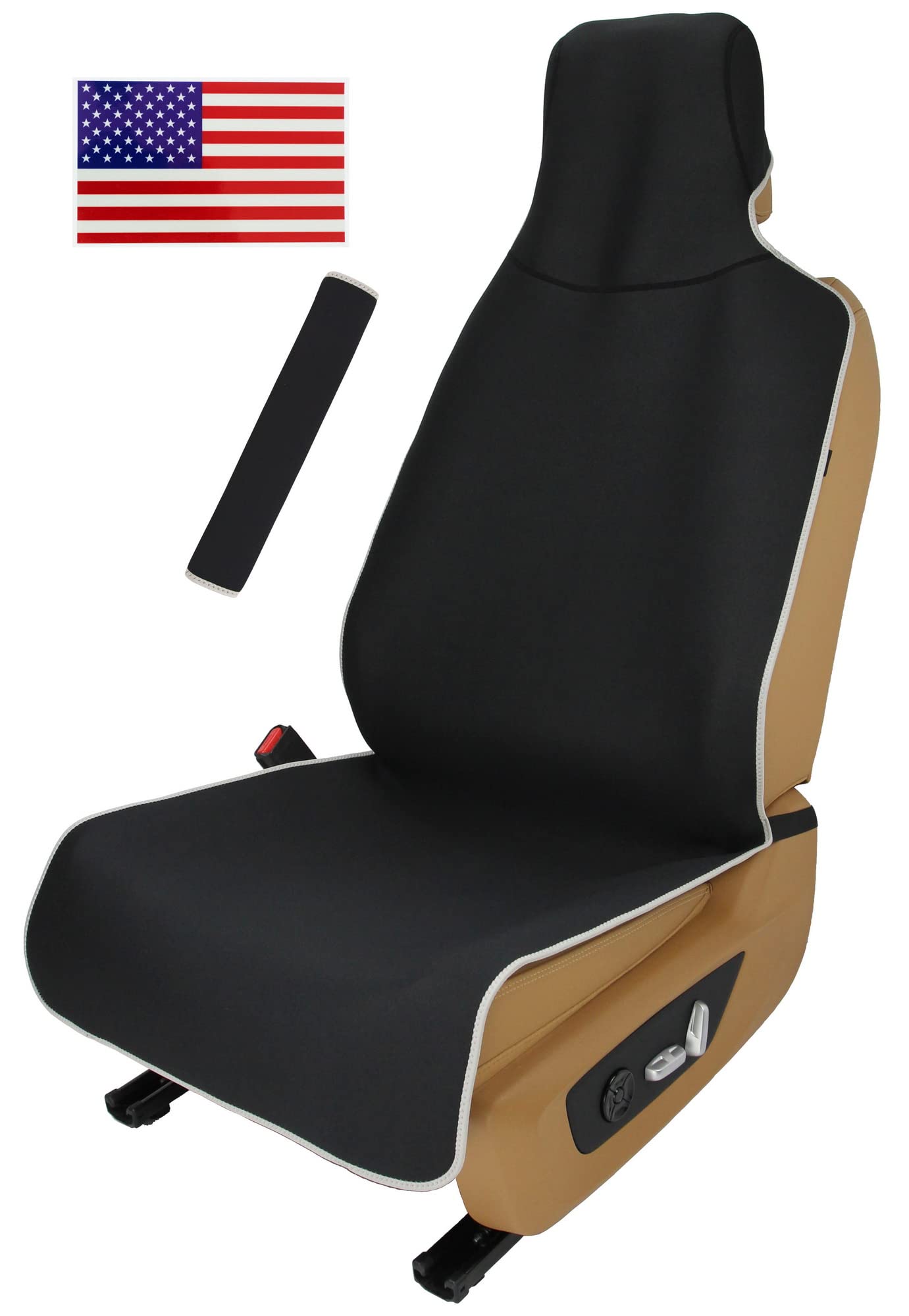 Vshield Waterproof Neoprene Car Seat Cover, Sweatproof Non-Slip Seat Protector, Universal Fit For Front Bucket Or Rear Bench Sea