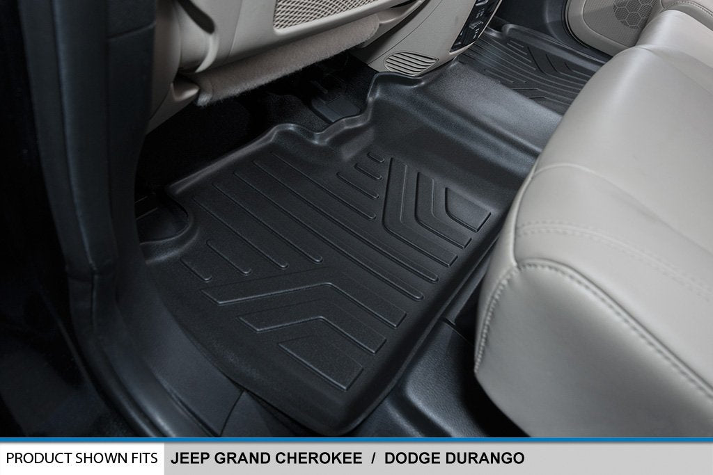 Maxliner Floor Mats 2 Rows And Cargo Liner Set Black For 2013-2016 Jeep Grand Cherokee Without 2Nd Row Center Console