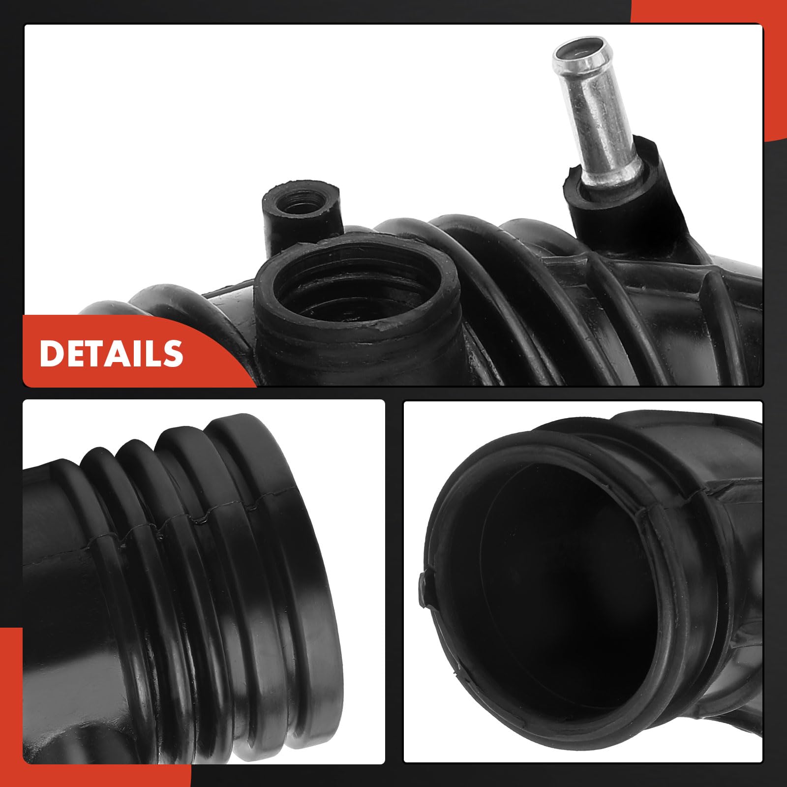 A-Premium Engine Air Intake Hose Tube with Clamps Compatible with Honda Accord 2003 2004 2005 2006 2007, DOHC L4 2.4L, Replace# 17228-RAA-A00, 17228RAAA00