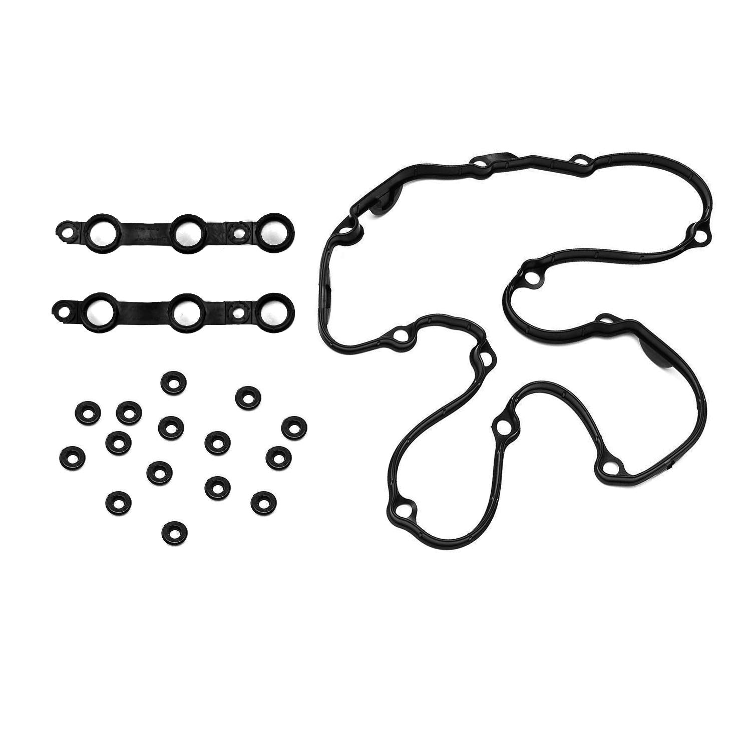Donepart Valve Cover Gasket Compatible with Grommets for BMW M54 E46 E39 E83 E53 325i 330i 325Ci 323Ci 323i 325xi 328Ci 328i 330