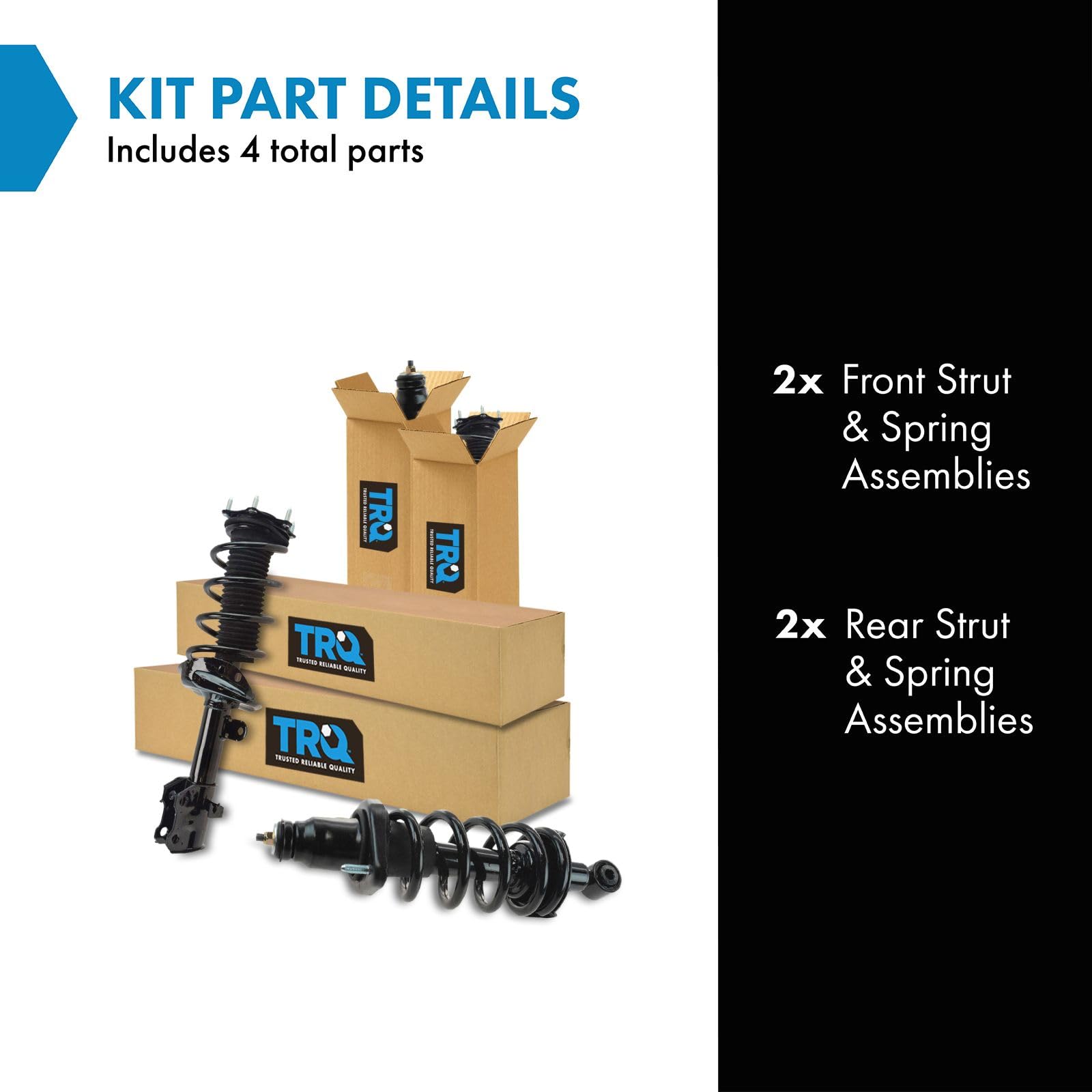Trq Front And Rear Strut & Coil Spring Assembly Set Driver & Passenger Sides Compatible With 07-11 Honda Cr-V
