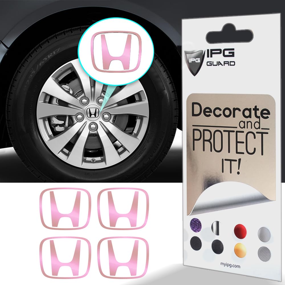 IPG Compatible with Civic Accord CRV VTEC Si Logo Cap Inner or Outer Stckers Dcals (Center Cap:2.25) (4 Units) (Pink Pearl, In