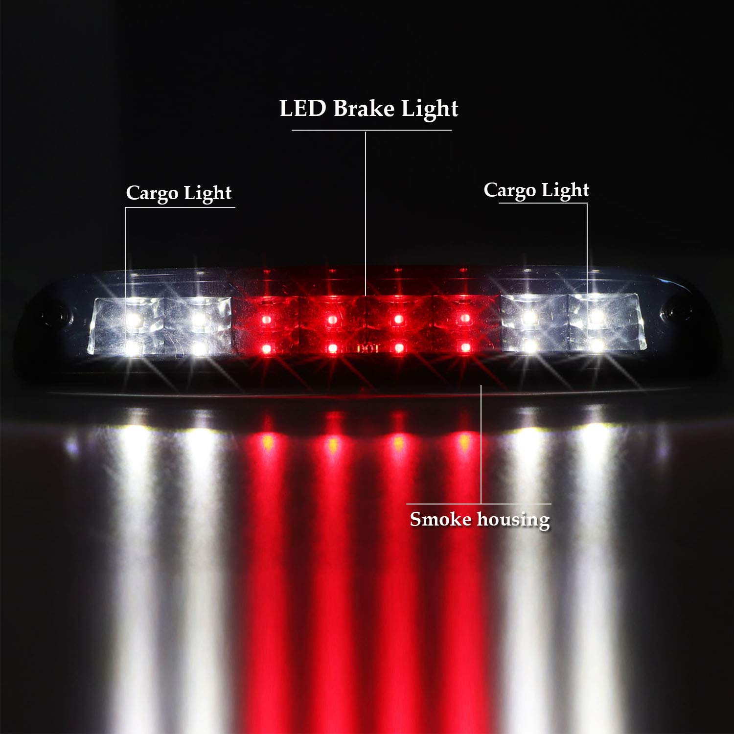 LED 3rd Brake Light, Waterproof Cargo lamp High Mount Stop Light Fit for Ford F250 F350 Super Duty (99-16), for Explorer (01-05)