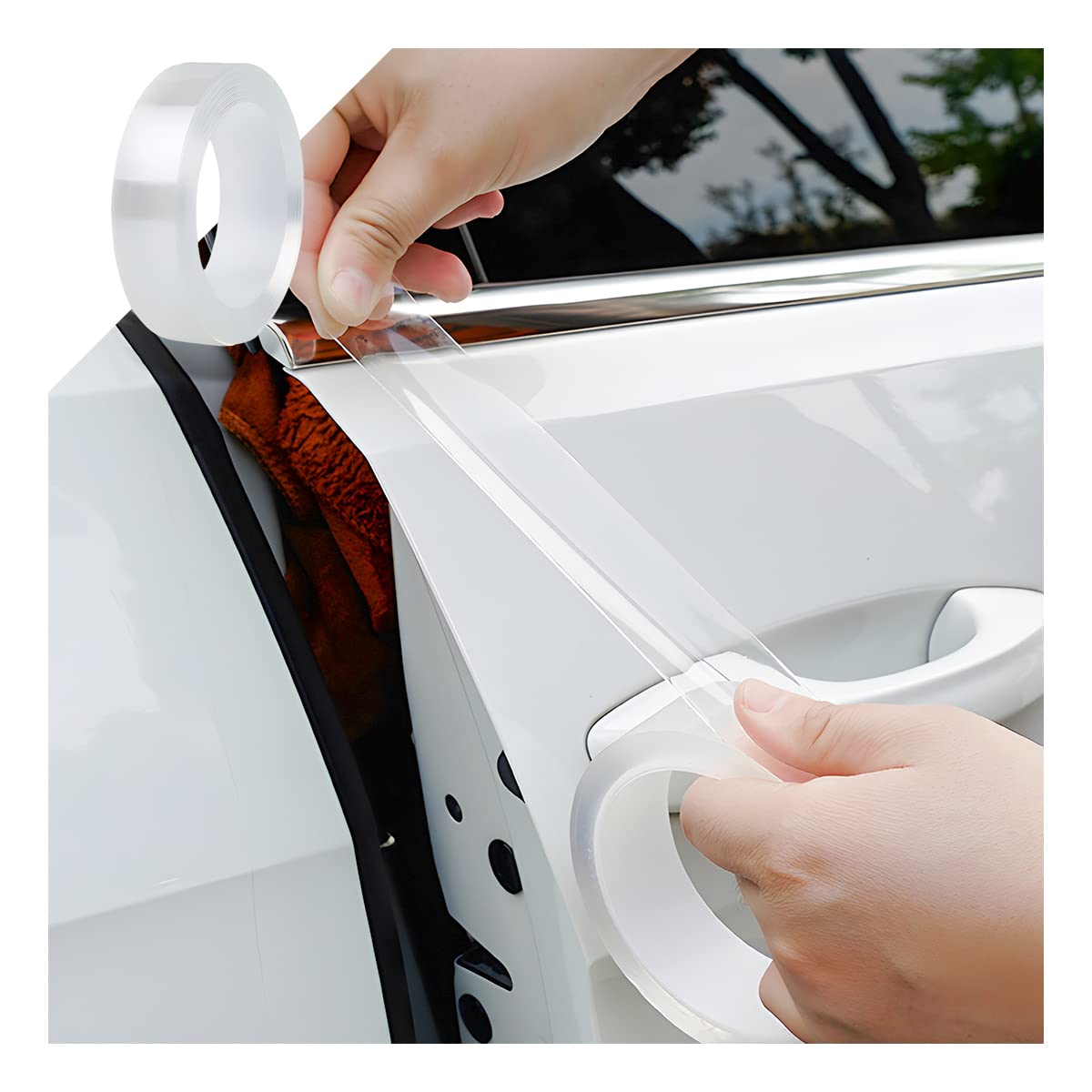 Blau Grun Car Door Entry Guard, Clear Trim Guard/Cover For Car Door Sill, Edge, Rear Bumper, Anti-Collision Protector Film Universal For Most Cars, Vehicles, Suvs (1.2"X394", Transparent)