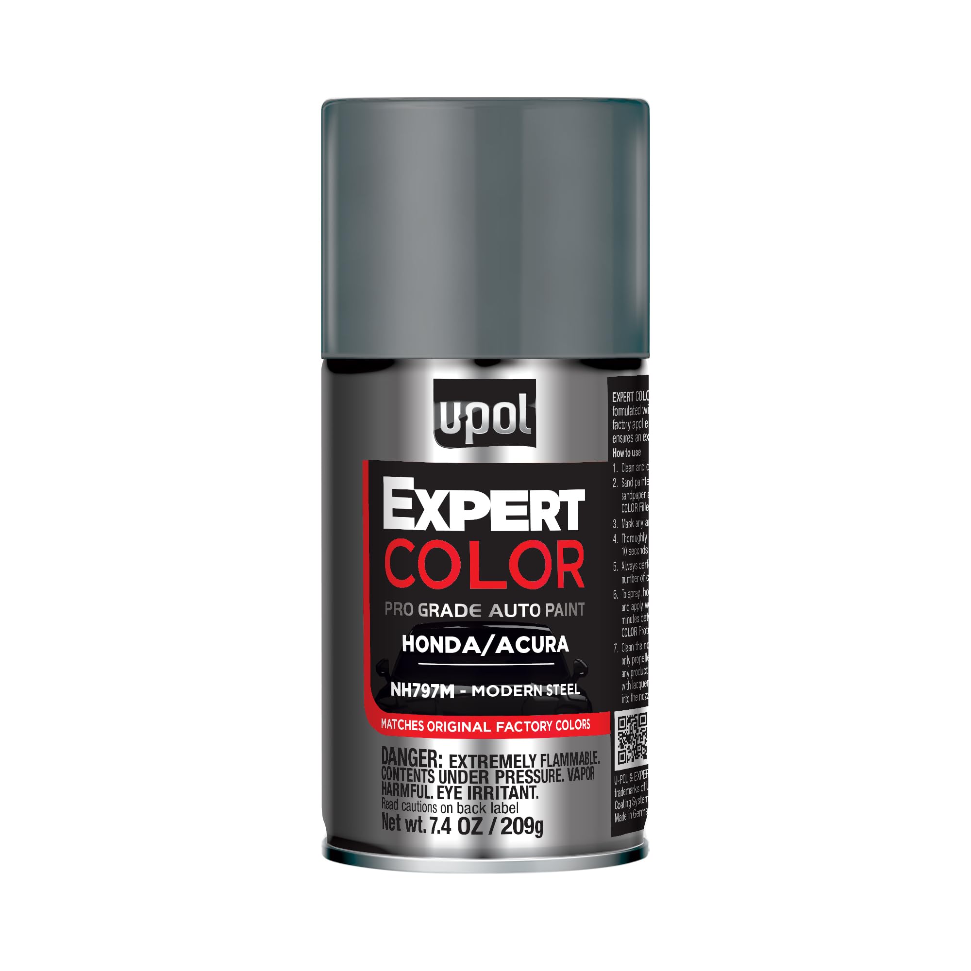 U-POL Expert Color, For Honda/Acura NH797M, Automotive Spray Paint, Professional Grade, Long-Lasting, Easy-To-Use, Modern Steel
