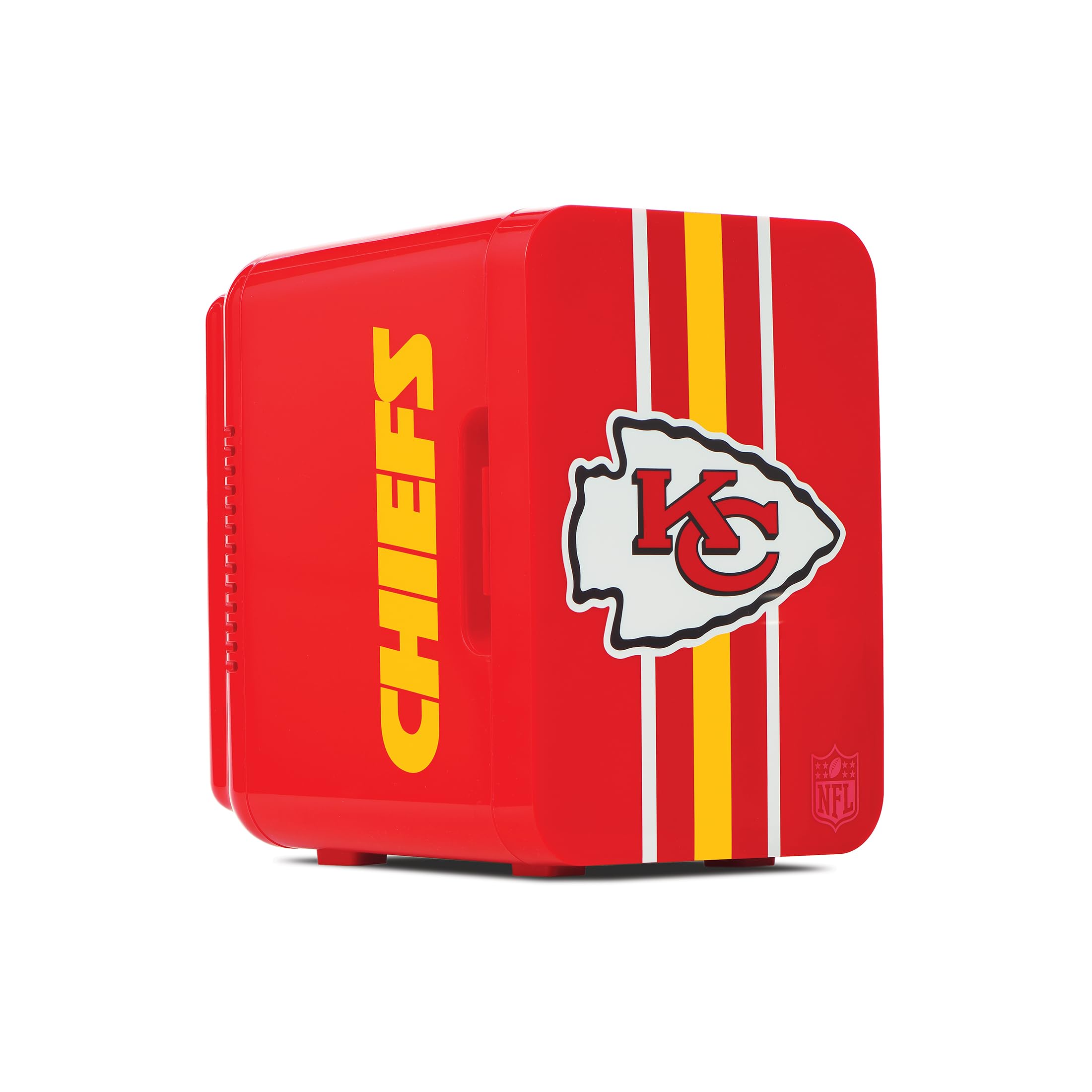 Ukonic NFL Kansas Chiefs 6-Can Mini Fridge - 4L Thermoelectric Cooler, AC/DC Powered, Portable, Team Logo, for Home, Car, Tailga