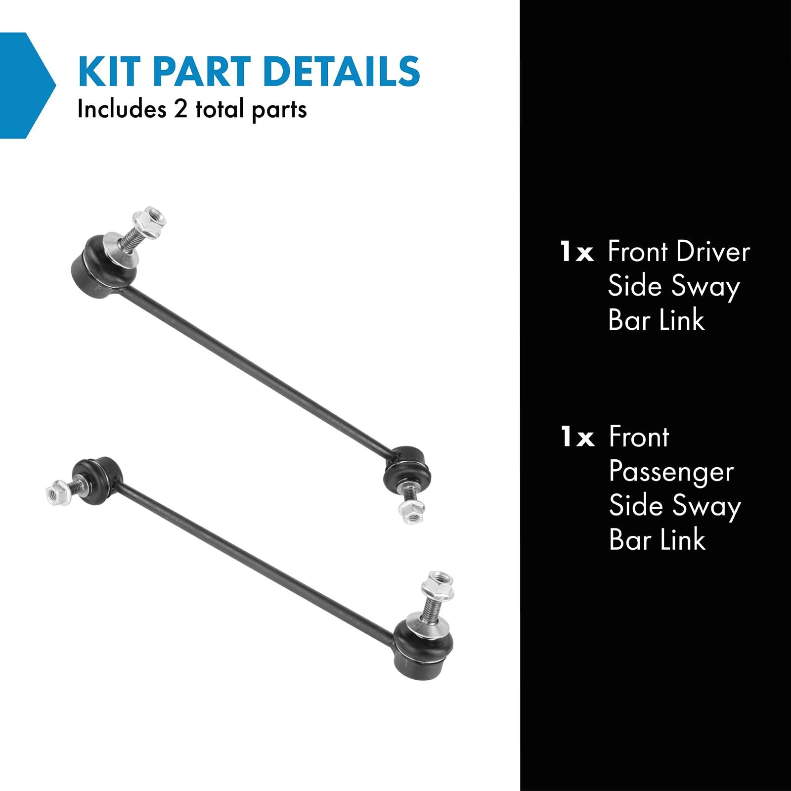 Trq Front Sway Bar Stabilizer Link Set Compatible With 2004-2007 Bmw 525I 2008-2010 528I 530I 535I 2004-2005 545I 2006-2010 550I