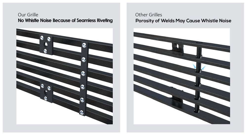 APS Compatible with Chevy Blazer C K Pickup Suburban 1994-1999 & 95-99 Tahoe Main Upper Stainless Steel Black Billet Grille Grill Insert C85011H