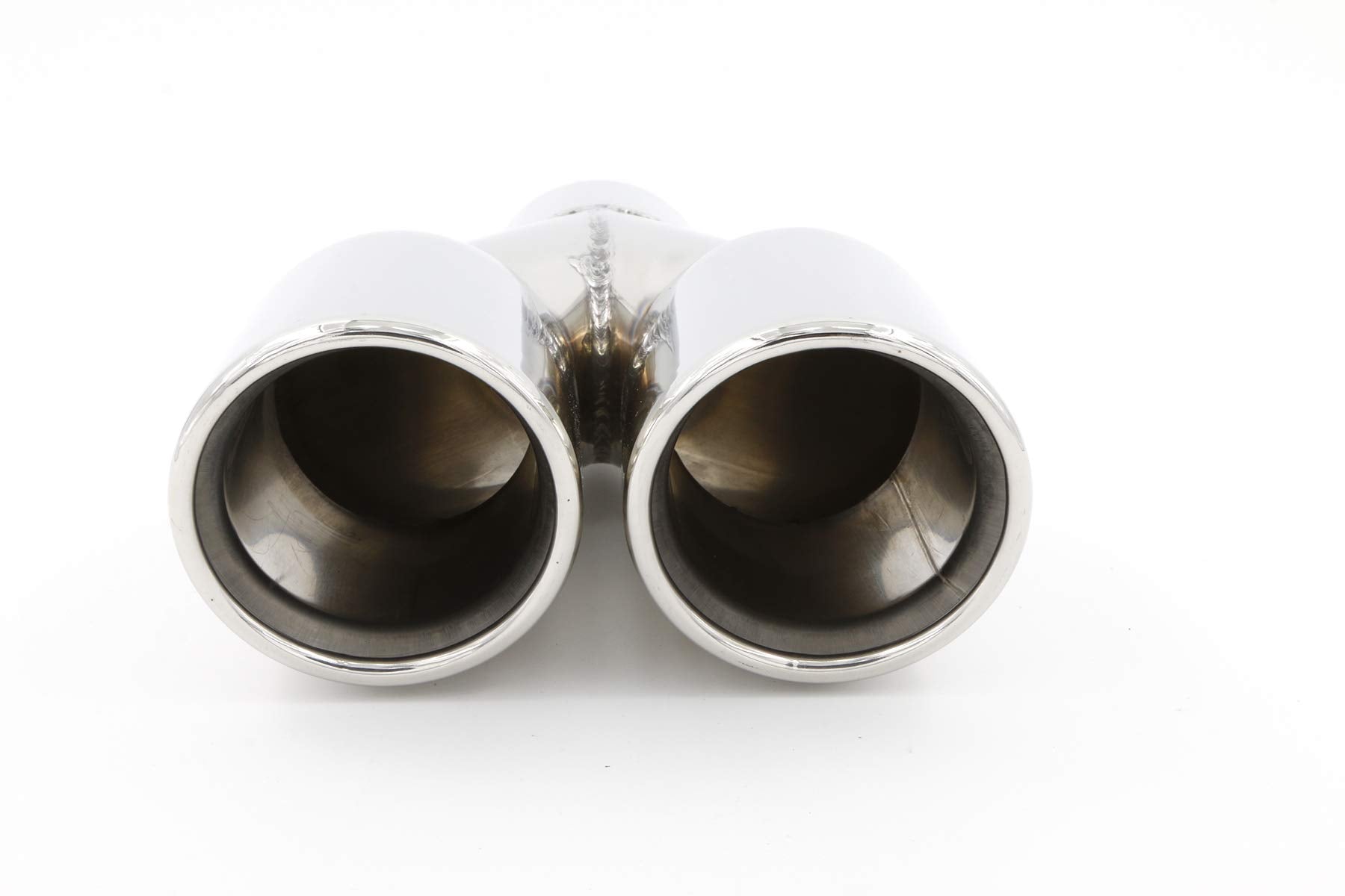 Rp Remarkable Power, Fit For 2.25 Inch Inlet 2X3' Outlet 9.5' Overall Length Stainless Steel Weld-On Dual Round Angle Exhaust Tip Tailpipe Duo Layer 2.25'X(3'X2) X9.5' Ext47
