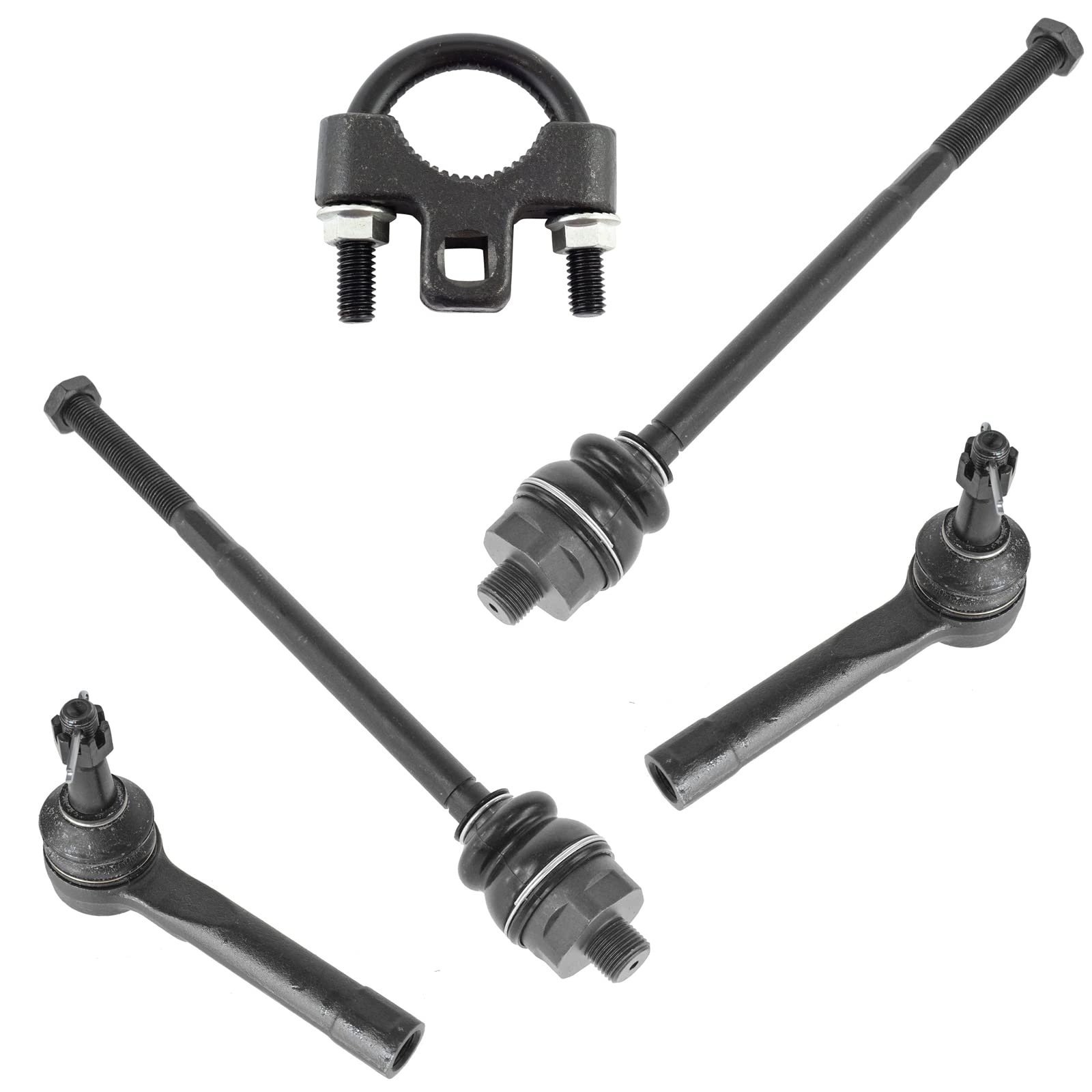 TRQ Inner & Outer Tie Rod 4pc Set Kit With Tool for 2002-2006 Cadillac Escalade / 1999-2006 Chevy-GMC 1500 Truck 4WD / 2000-2006