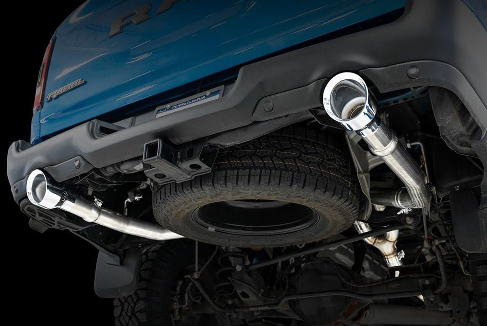 Awe Tuning 19-21 Ram 1500 5.7L (W/Cutouts) 0Fg Dual Rear Exit Cat-Back Exhaust - Chrome Silver Tips - 3015-32005