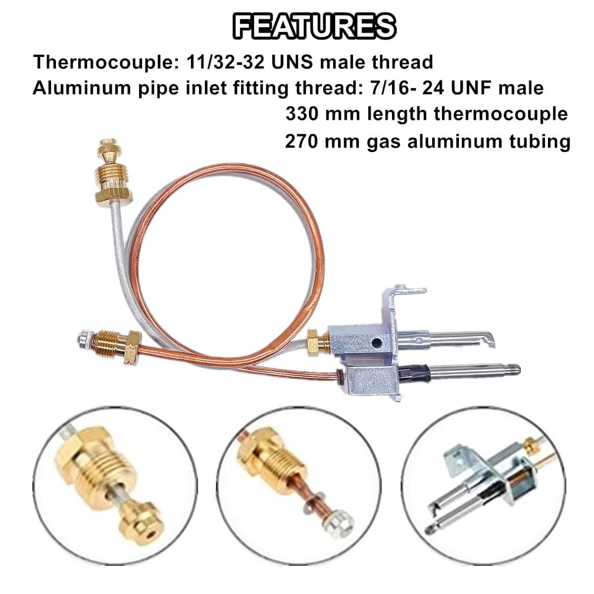 Water Heater Pilot Assembly For Atwood 91603 (91214) ,Includes Pilot Thermocouple Kit,Propane Gas Rv Water Heater Parts For Dome