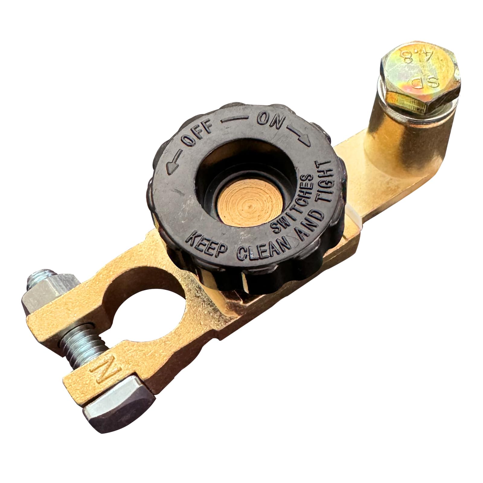 Ampper Top Post Battery Disconnect Switch, Battery Master Switch Isolator W/ M8 Top Bolt For Power Disconnect Cut Off (1 Pack)