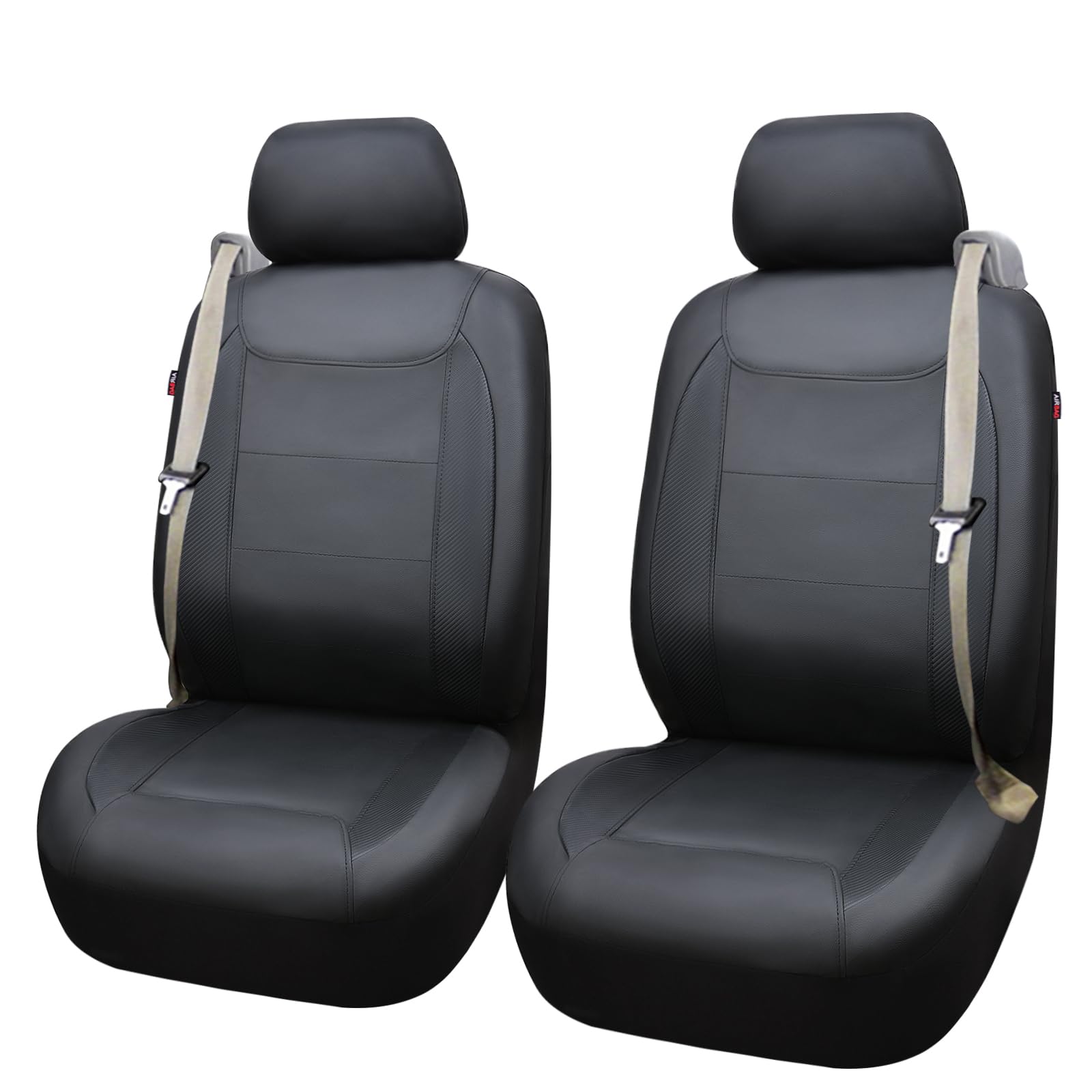 Flying Banner car seat Covers Quality Carbon Fiber Air Mesh Fabric Sport Low High Back Bucket Back Pocket Arm Rest (2 Fronts-Low