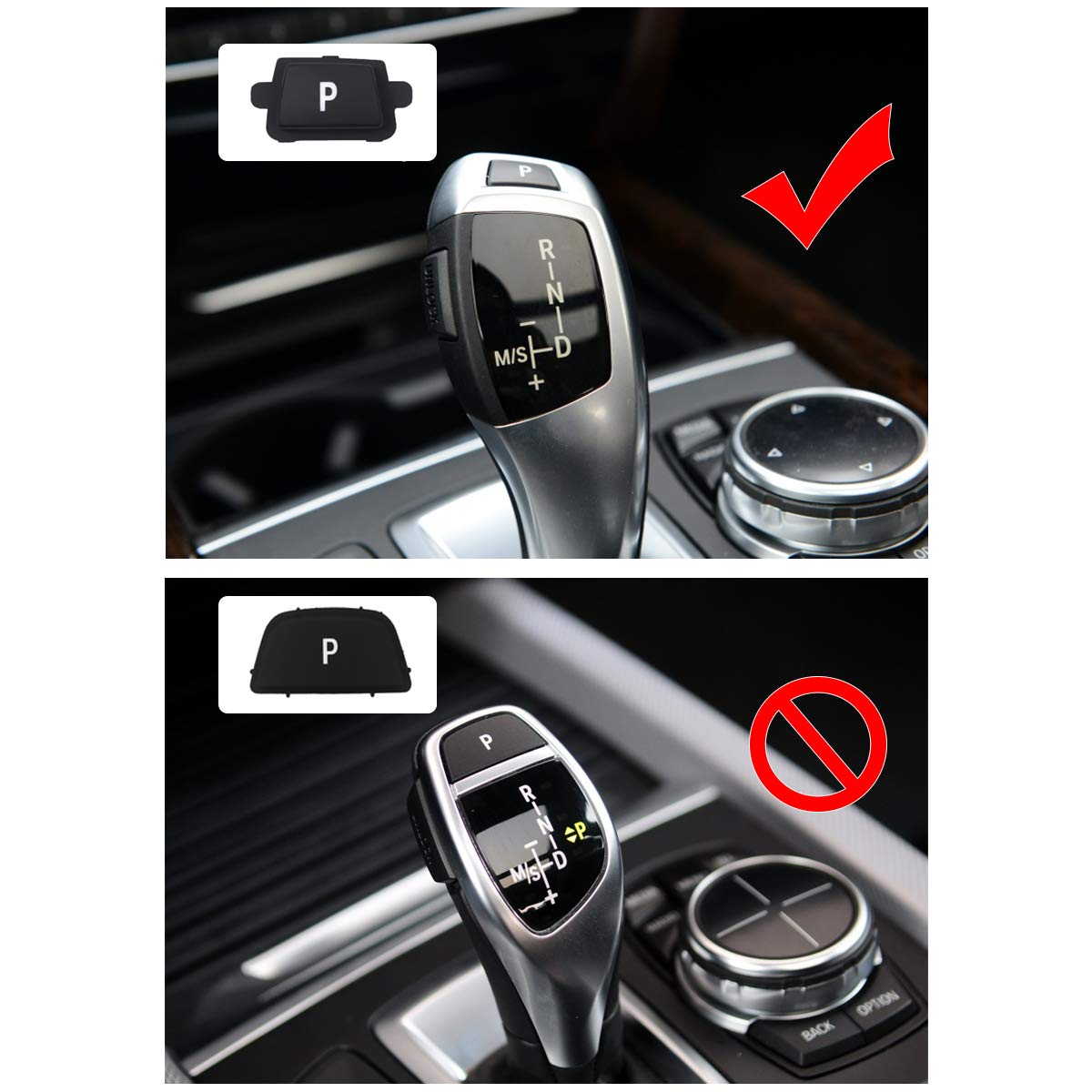 Jaronx Compatible With Bmw Gear Shift P Button, Gear Shift Knob Lever Parking Button Cover Replacement Compatible With Bmw 3' F3