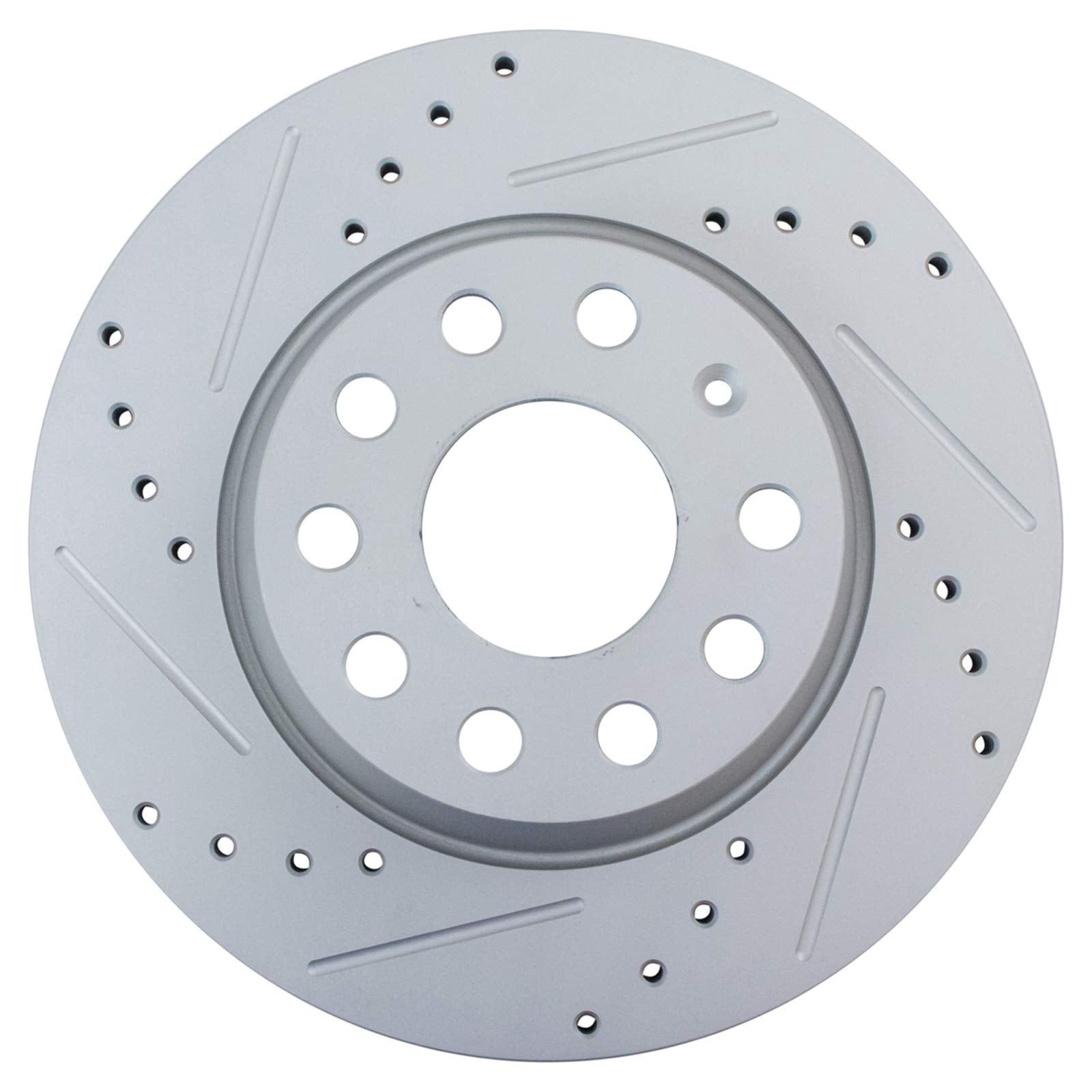 Trq Rear Performance Brake Rotor Drilled Slotted Pair Set For A3 / A3 Quattro/Cc/Eos/Gti/Jetta/Passat/Tiguan