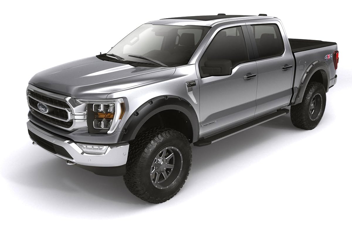 Bushwacker Forge Pocket/Rivet Style Front & Rear Fender Flares | 4-Piece Set, Black, Textured Finish | 28314-08 | Fits 2011-2016