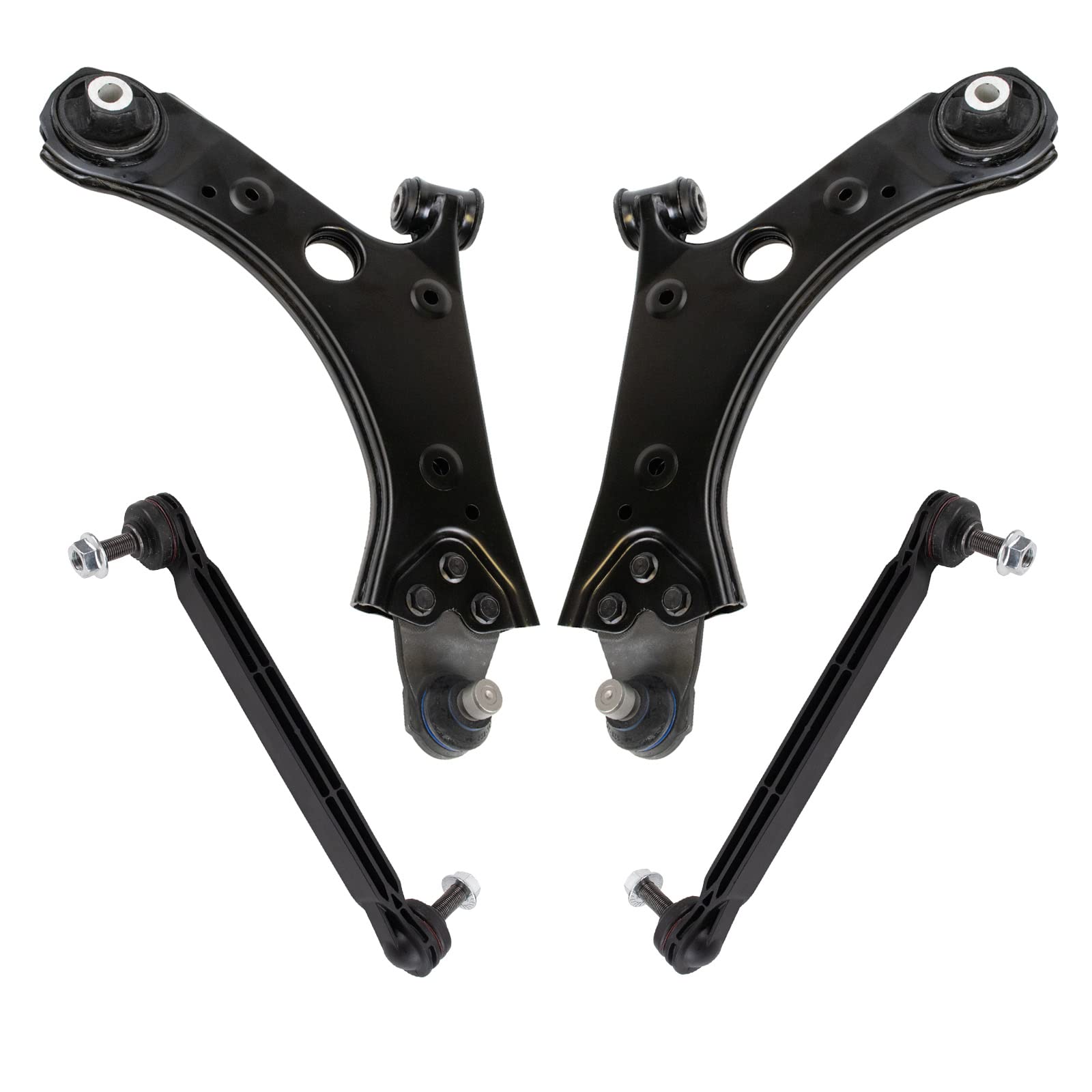 TRQ Front Suspension Kit Control Arm with Ball Joint Sway Bar Stabilizer Link Compatible with 2016-2019 Fiat 500X 2017-2021 Jeep