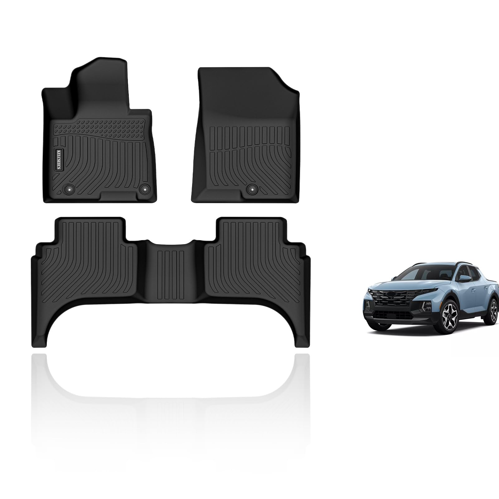 KELCSEECS Floor Mats Custom for Hyundai Santa Cruz 2025 2024 2023 2022 All Weather Protection TPE Heavy Duty Non-Slip Automotive