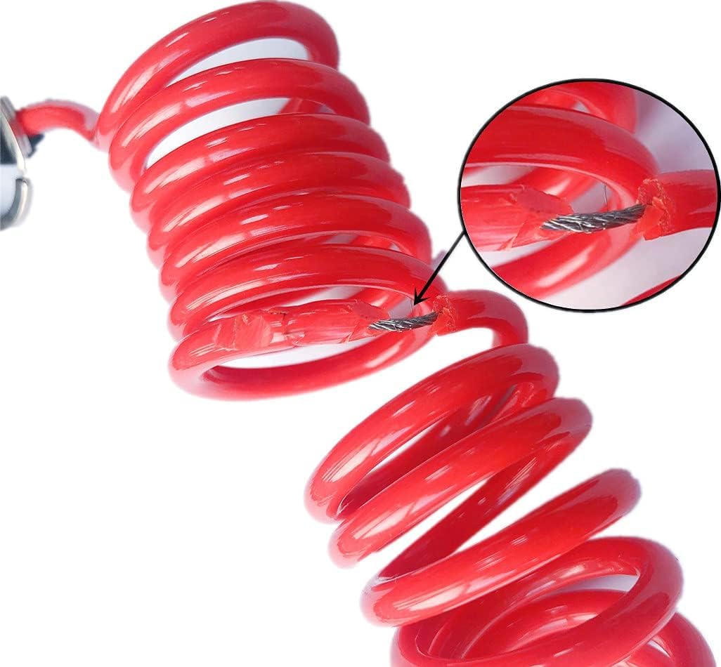 Performore Breakaway Trailer Cable - Heavy Duty Steel Wire Coiled Safety Cables Strap For Rv Towing Trailer - Stainless Steel Sp