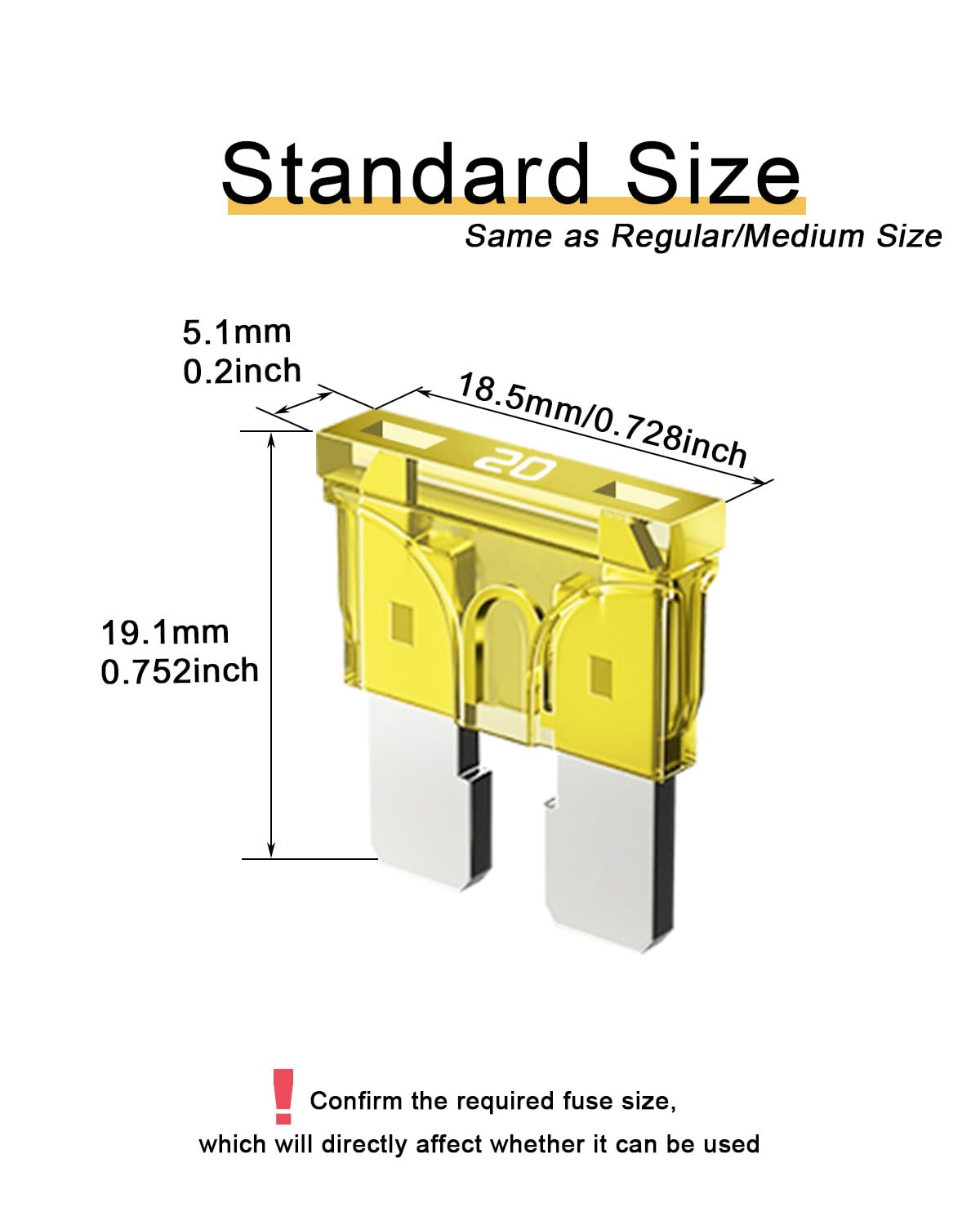 Riseuvo 50Pcs 20A Standard Car Fuses - 20 Amp Automotive Fuses(Ato/Apr/Ats), 32V (12/24V) Blade Fuse For Rv/Truck/Suv