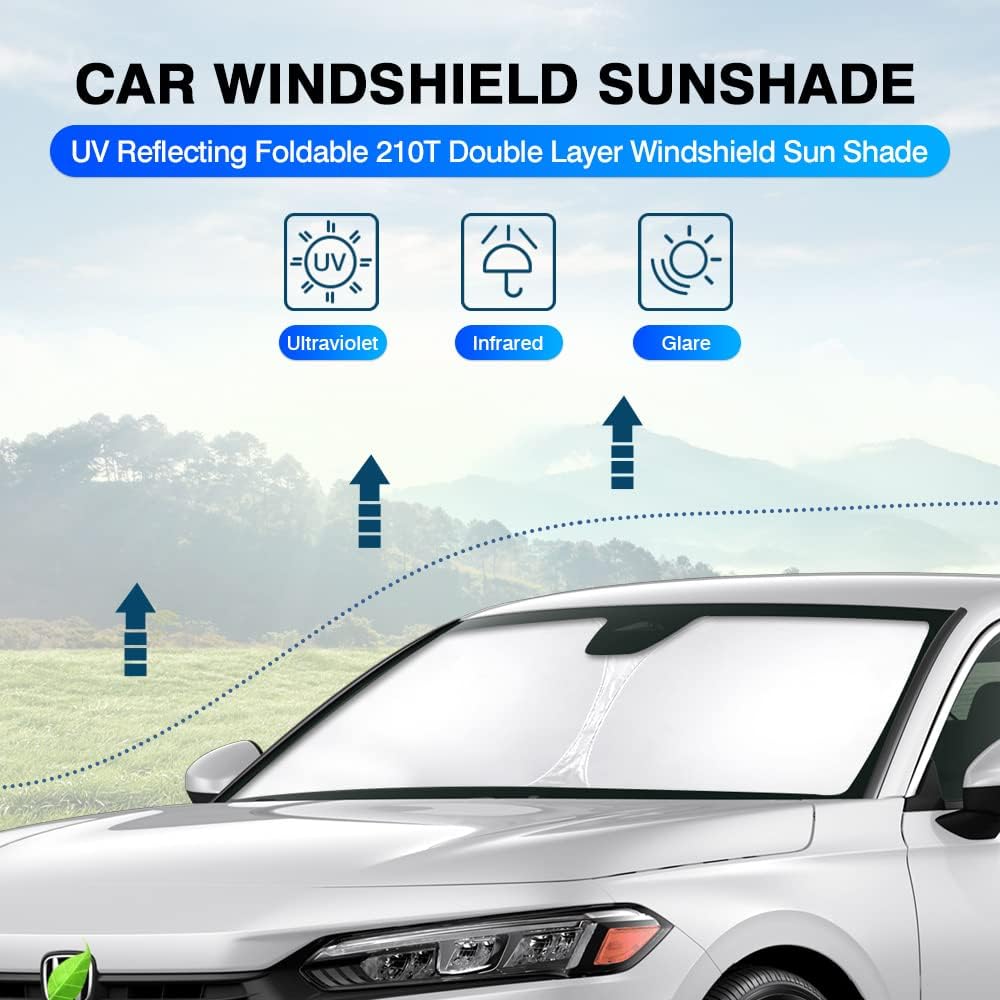 Kust Windshield Sun Shade For 2022-2024 2025 Honda Civic 11Th Gen Accessories, Custom Fit Car Front Sunshade Window Sun Visor Pr