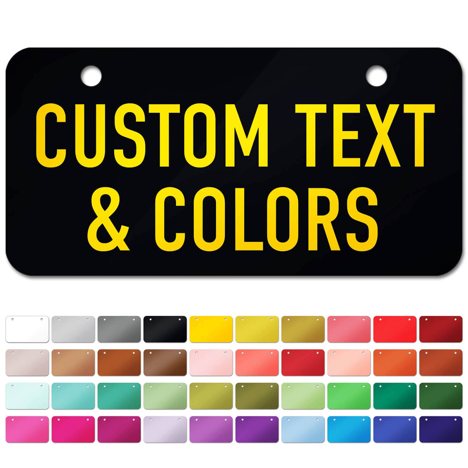 Mini License Plate, Custom License Plate For Bikes, Atv, Kids Car, Kids Bike, Golf Cart, Wagons And Key Rings | 2X4 Inch Metal -