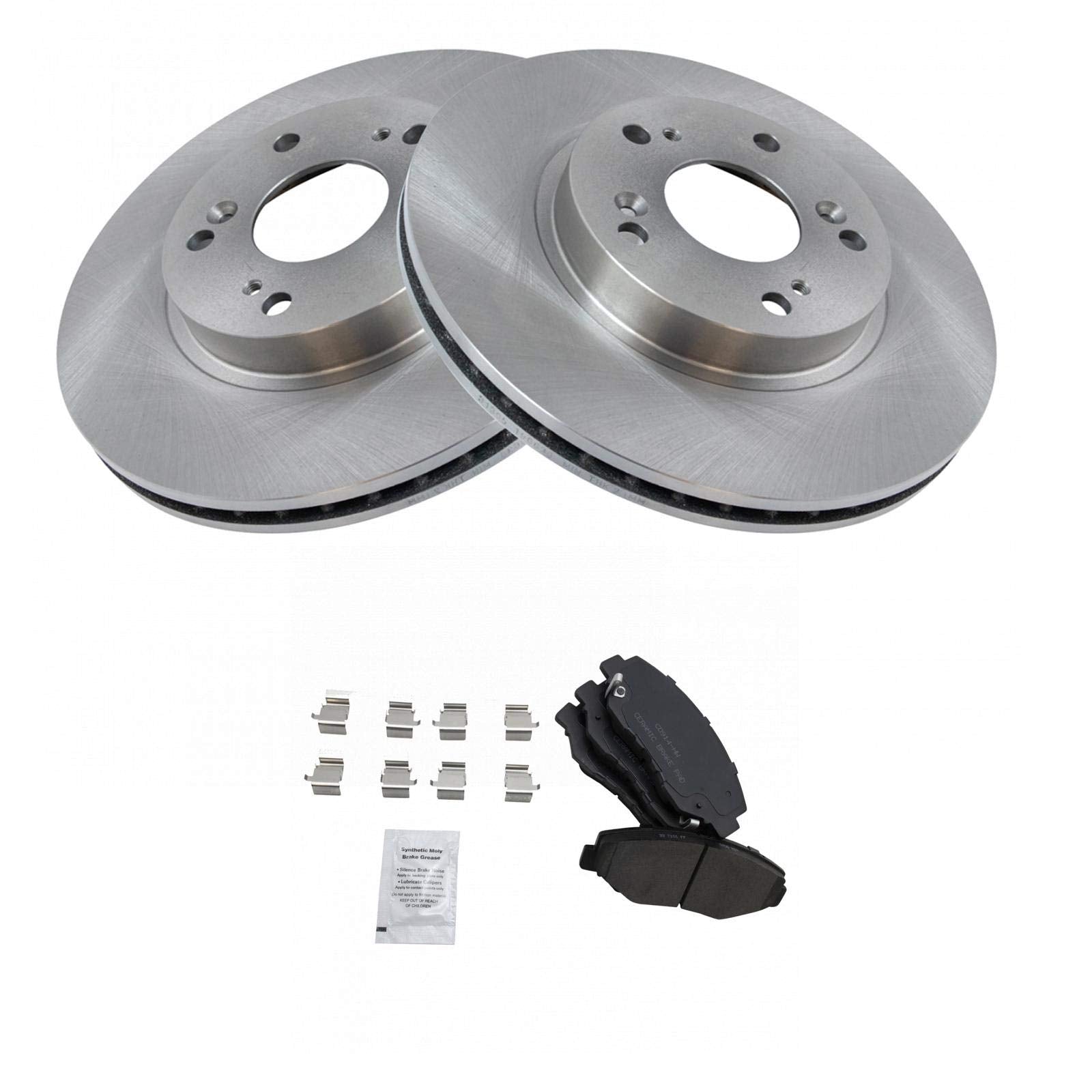 Trq Front Brake Pad & Rotor Kit Brake Pads Brake Rotor Ceramic Compatible With 2002-2004 Honda Cr-V