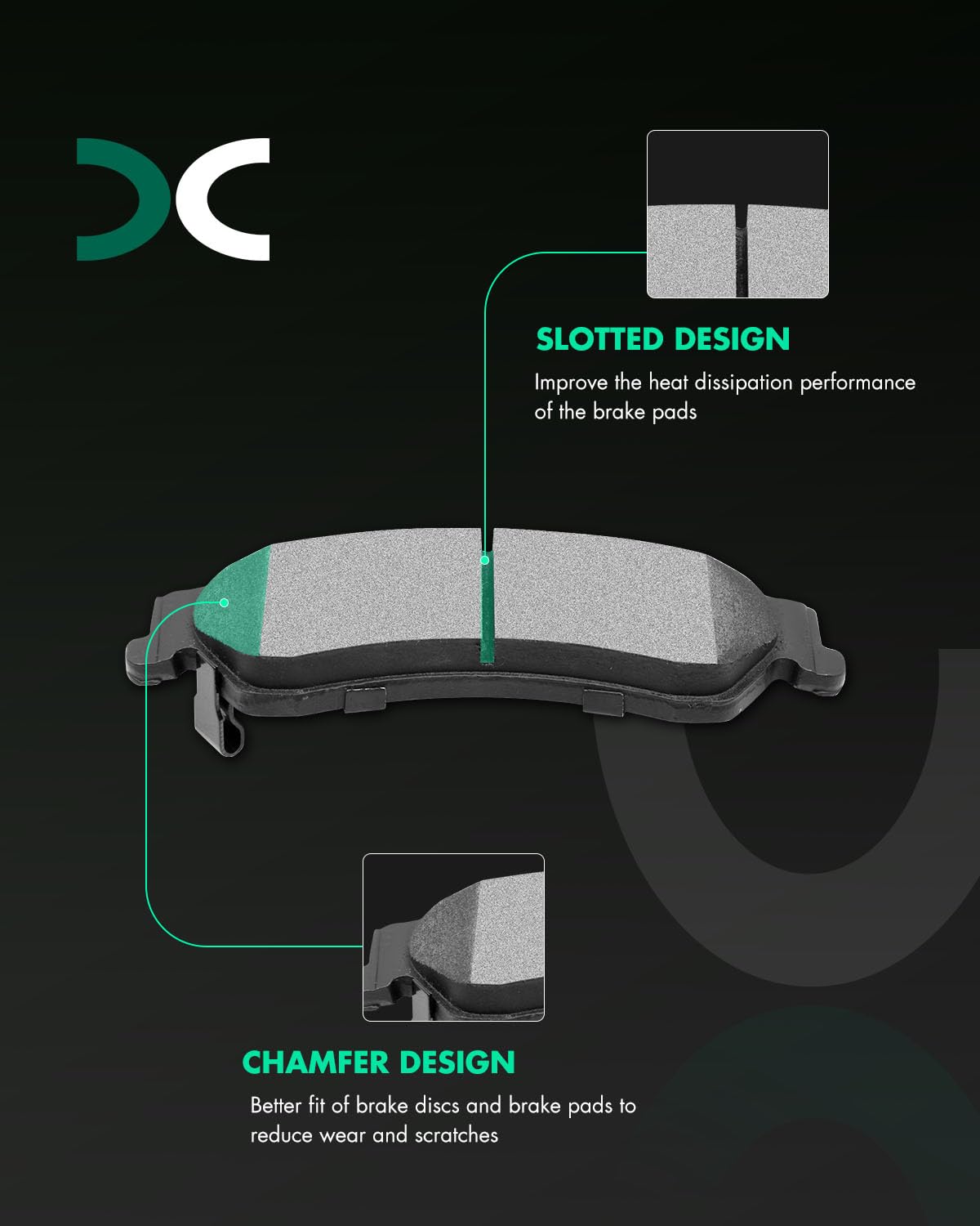 Scitoo D729 Rear Ceramic Brake Pads Sets Fit For Chevy Blazer 97-05,For Chevy S10 98-04,For Gmc Jimmy 1997-2005,For Gmc Sonoma 1
