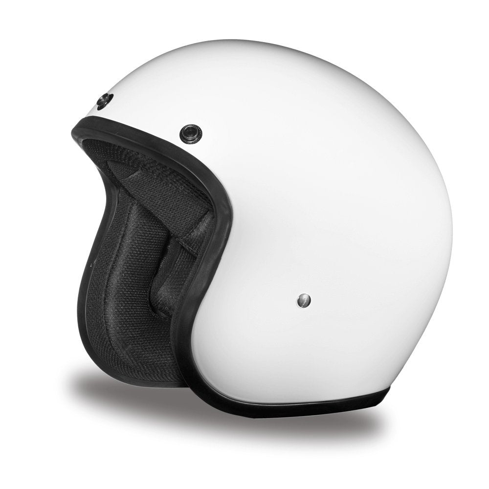 Daytona Helmets 3/4 Open Face Motorcycle Helmet - Dot Approved [Hi-Gloss White] [Xs]