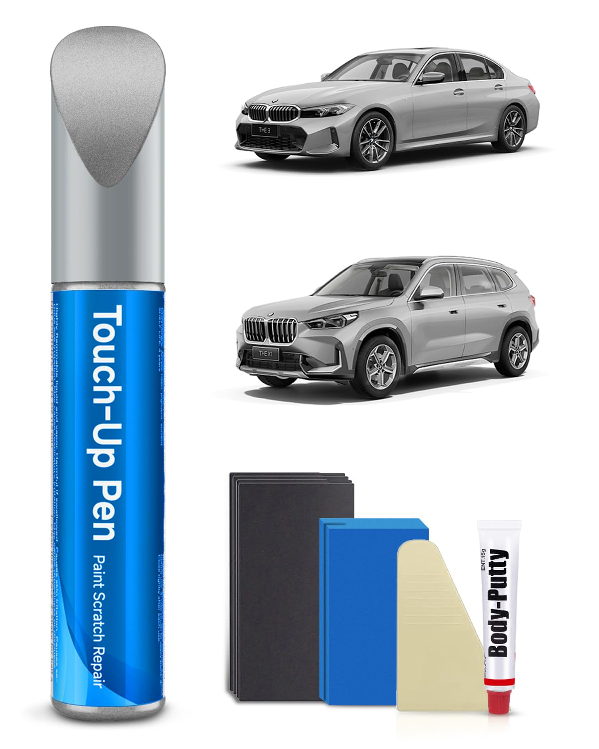 TESLAUNCH Glacier Silver Metallic(A83) for BMW Car Touch Up Paint Kit,Exact Match Car Scratch Repair Touch Up Paint Kit (Glacier