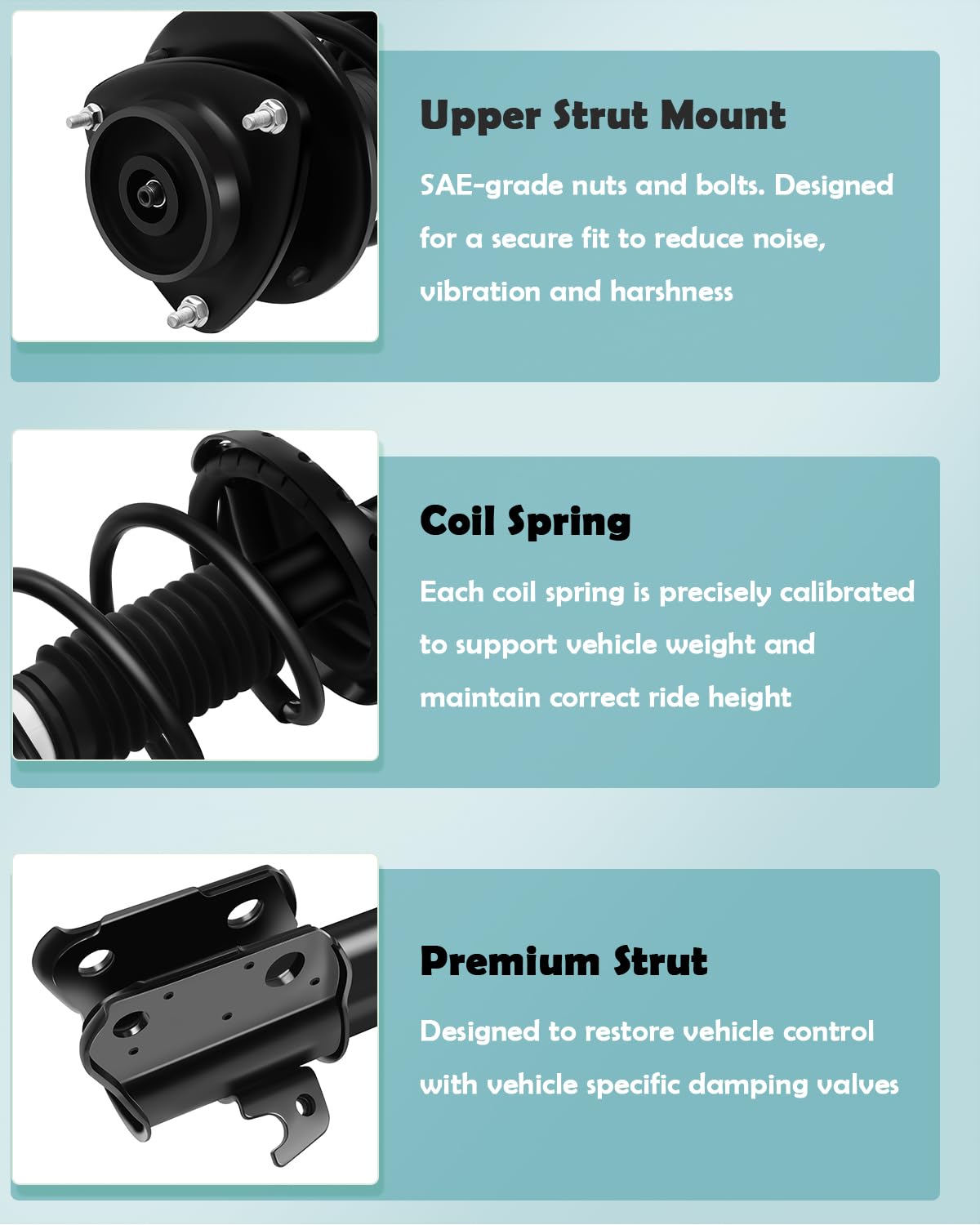 Scitoo 2Pcs Front Complete Struts Spring Assembly Shock Absorber Fits For 2005 2006 2007 2008 2009 For Subaru Outback With 17256