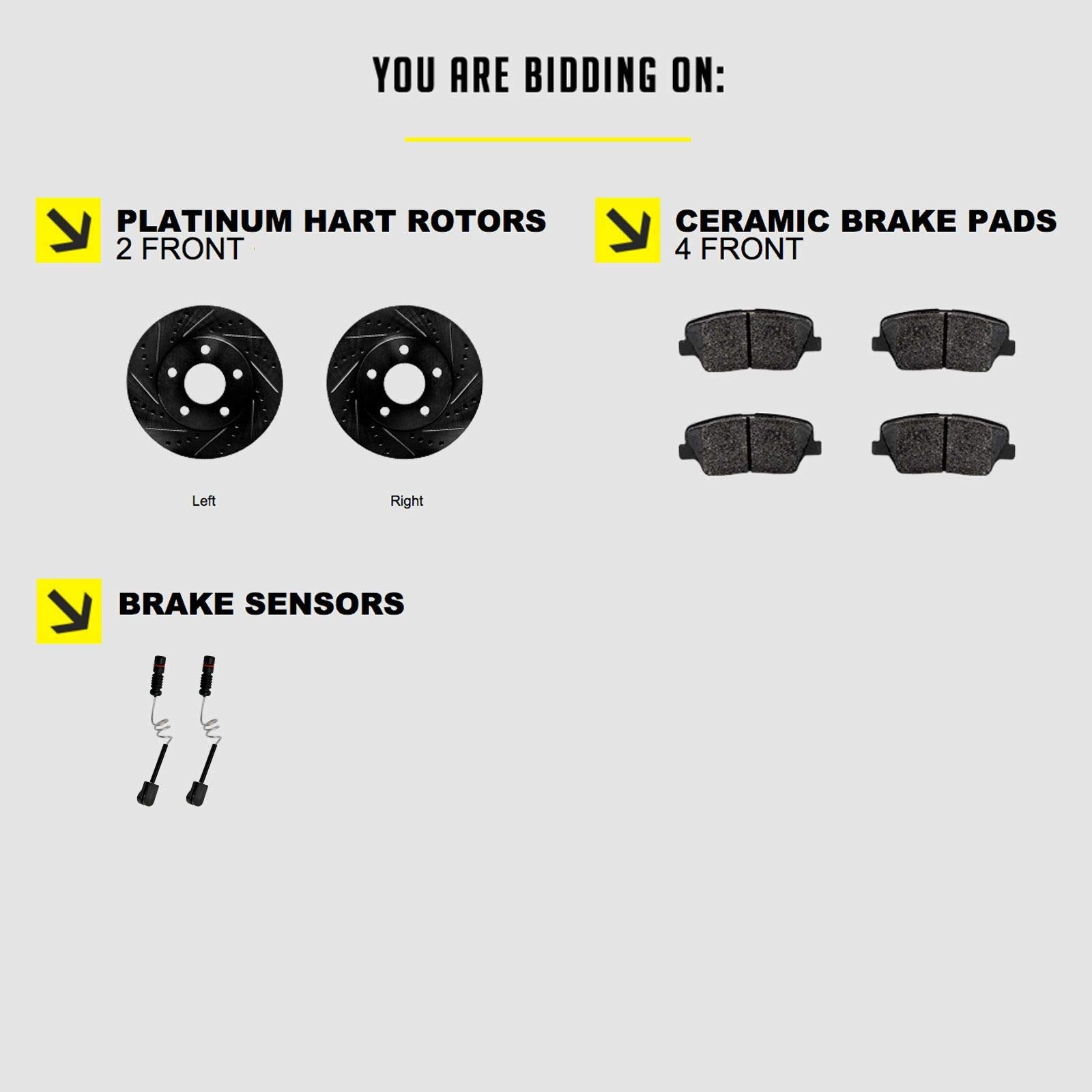 Hart Brakes Front Brakes And Rotors Kit |Front Brake Pads| Brake Rotors And Pads| Ceramic Brake Pads And Rotors - Bhcf.35231.02