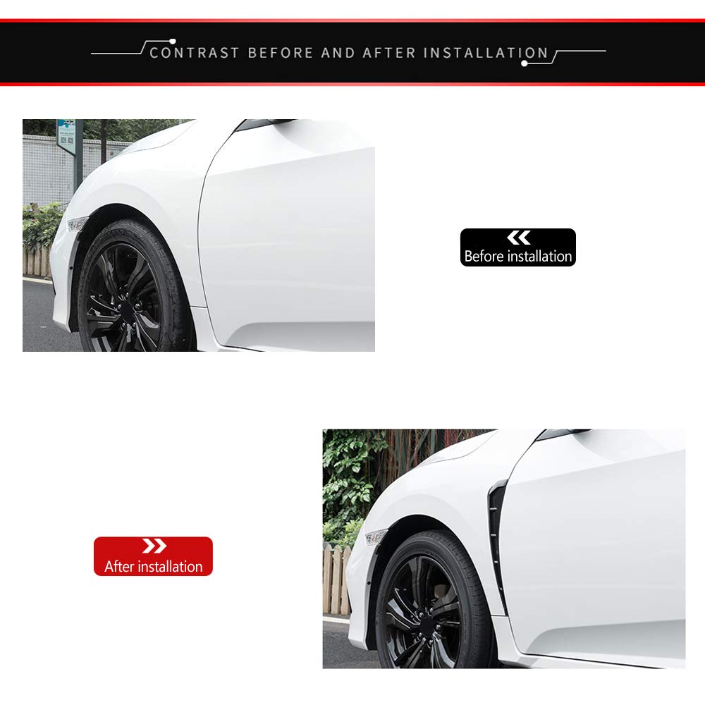 Car Fender Side Vents Abs Compatible Fender Stickers Decorative Air Flow Intake Hole Grille Spoiler Auto Exterior Accessories