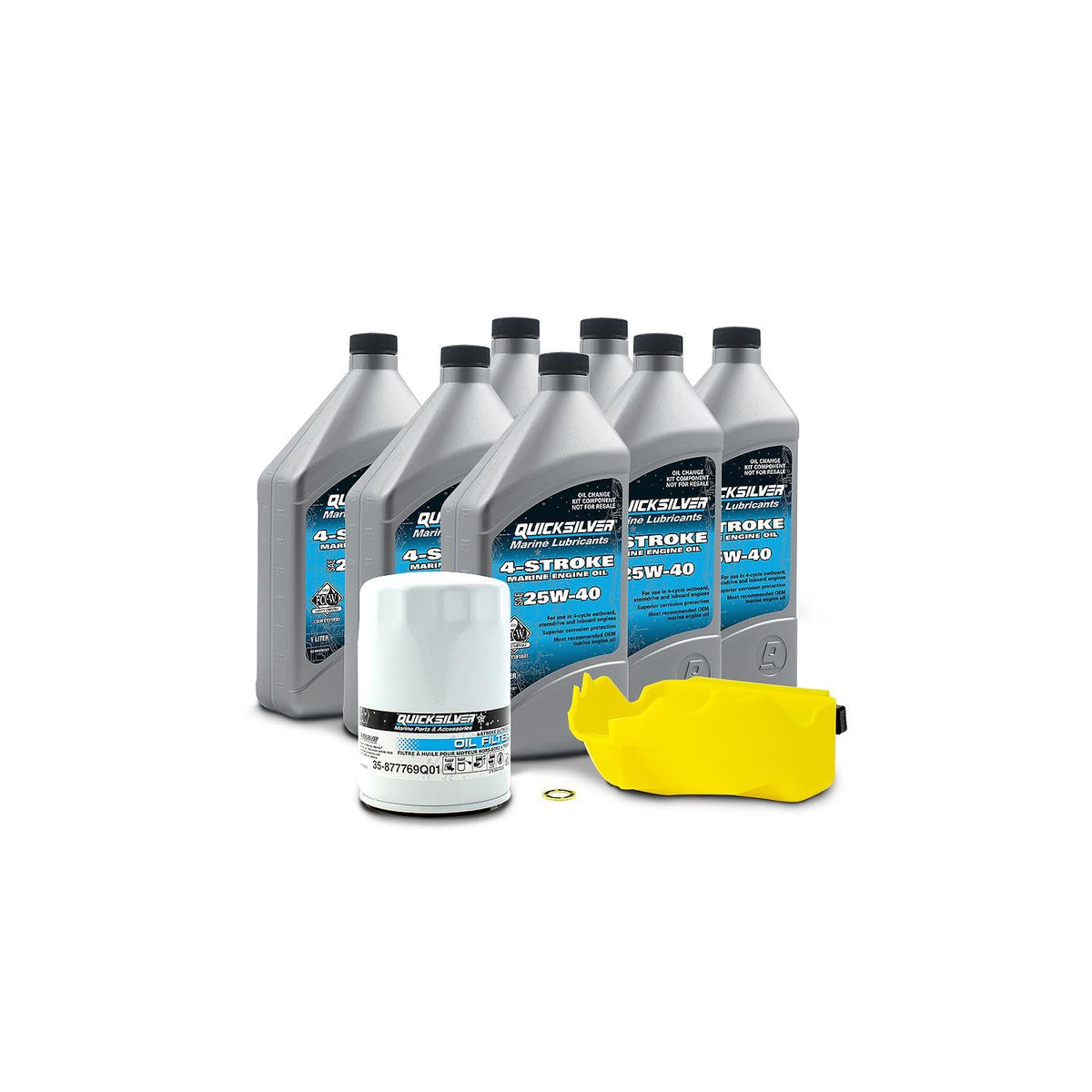 Quicksilver 25W-40 Oil Change Kit For 200Hp Through 400Hp 4-Stroke Mercury L6 Verado Outboards