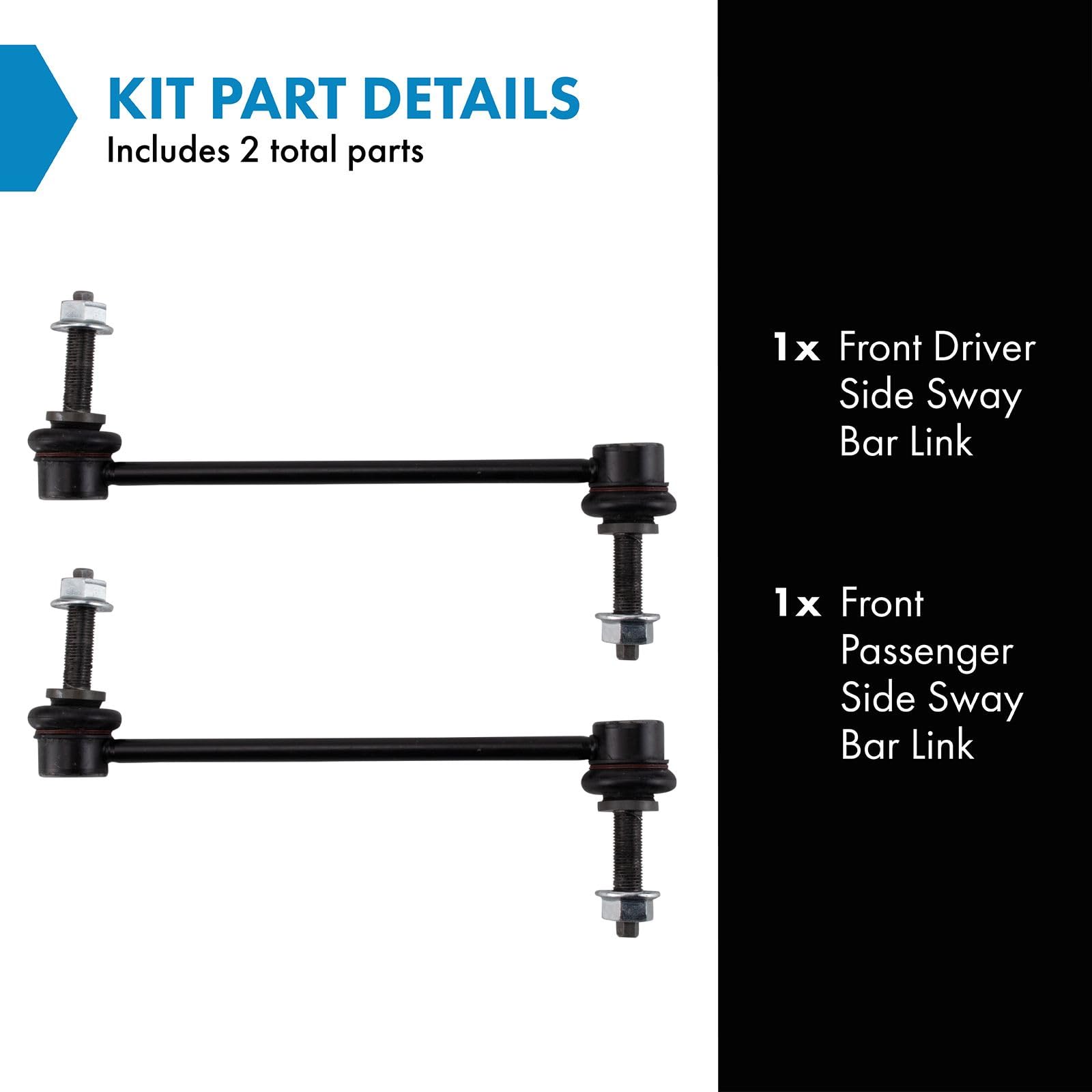 Trq Front Sway Bar Stabilizer Link Set Compatible With 2015-2022 Ford Mustang